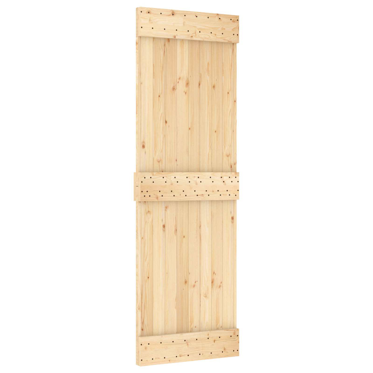 Klizna vrata Prirodna i bijela 70 x 210 cm Čvrsta borovina