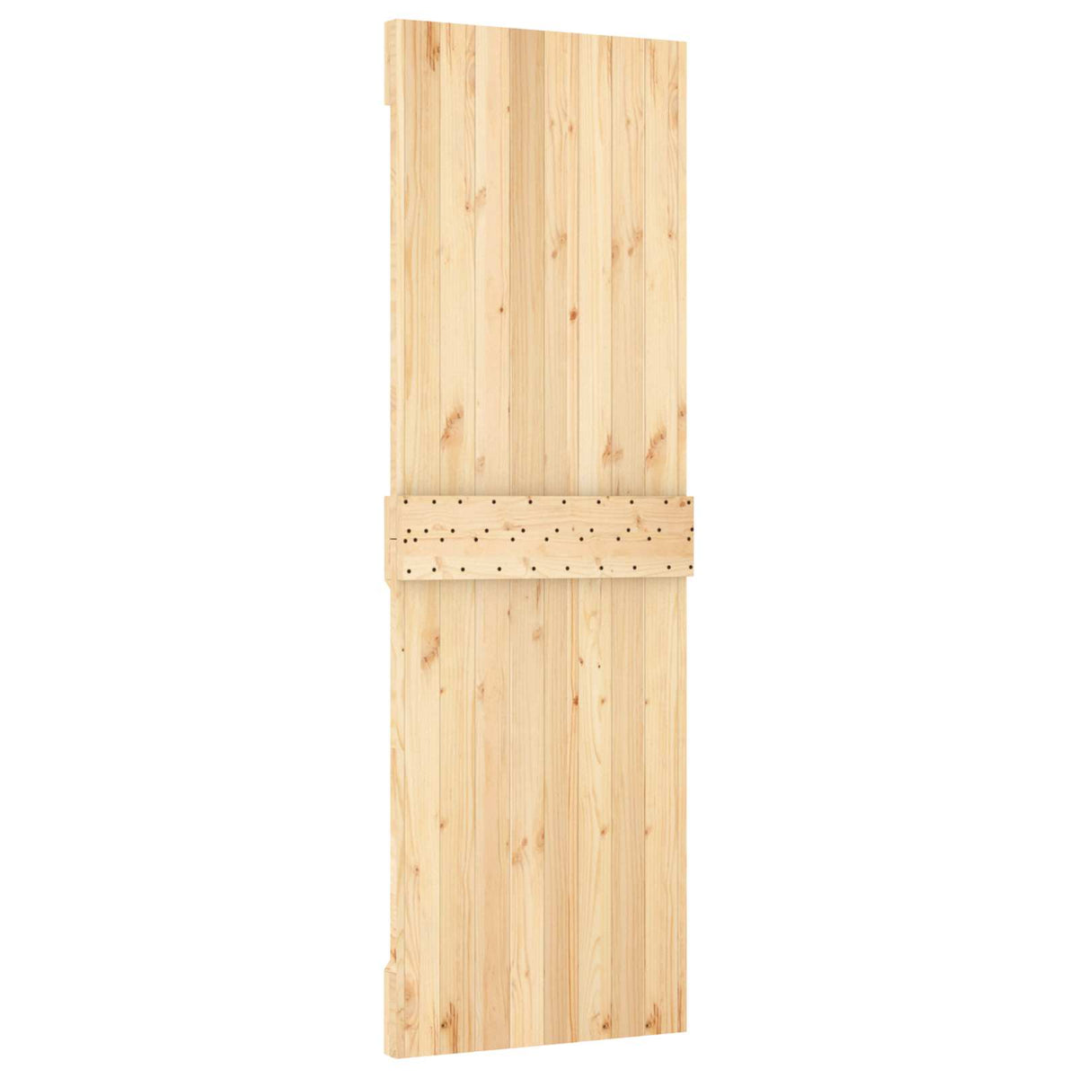 Klizna vrata Prirodna i bijela 70 x 210 cm Čvrsta borovina