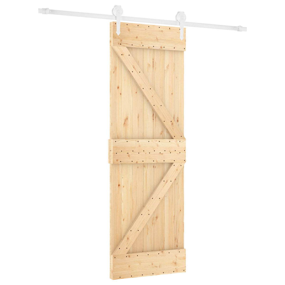 Klizna vrata Prirodna i bijela 70 x 210 cm Čvrsta borovina