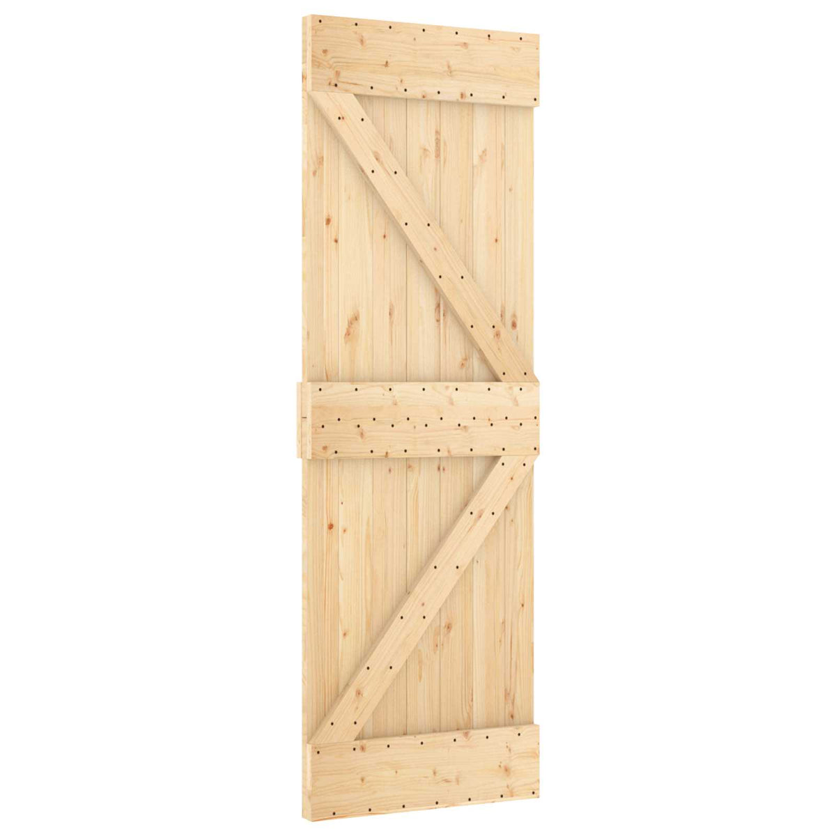 Klizna vrata Prirodna i bijela 70 x 210 cm Čvrsta borovina