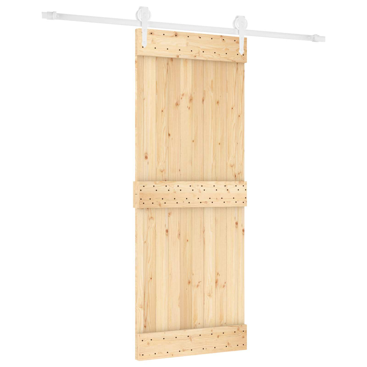 Klizna vrata 80 x 210 cm Čvrsta borovina (neobrađena)