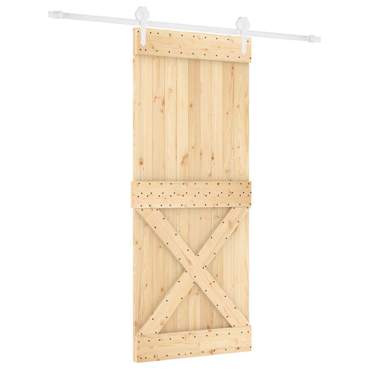 Klizna vrata 85 x 210 cm Čvrsta borovina (neobrađena)
