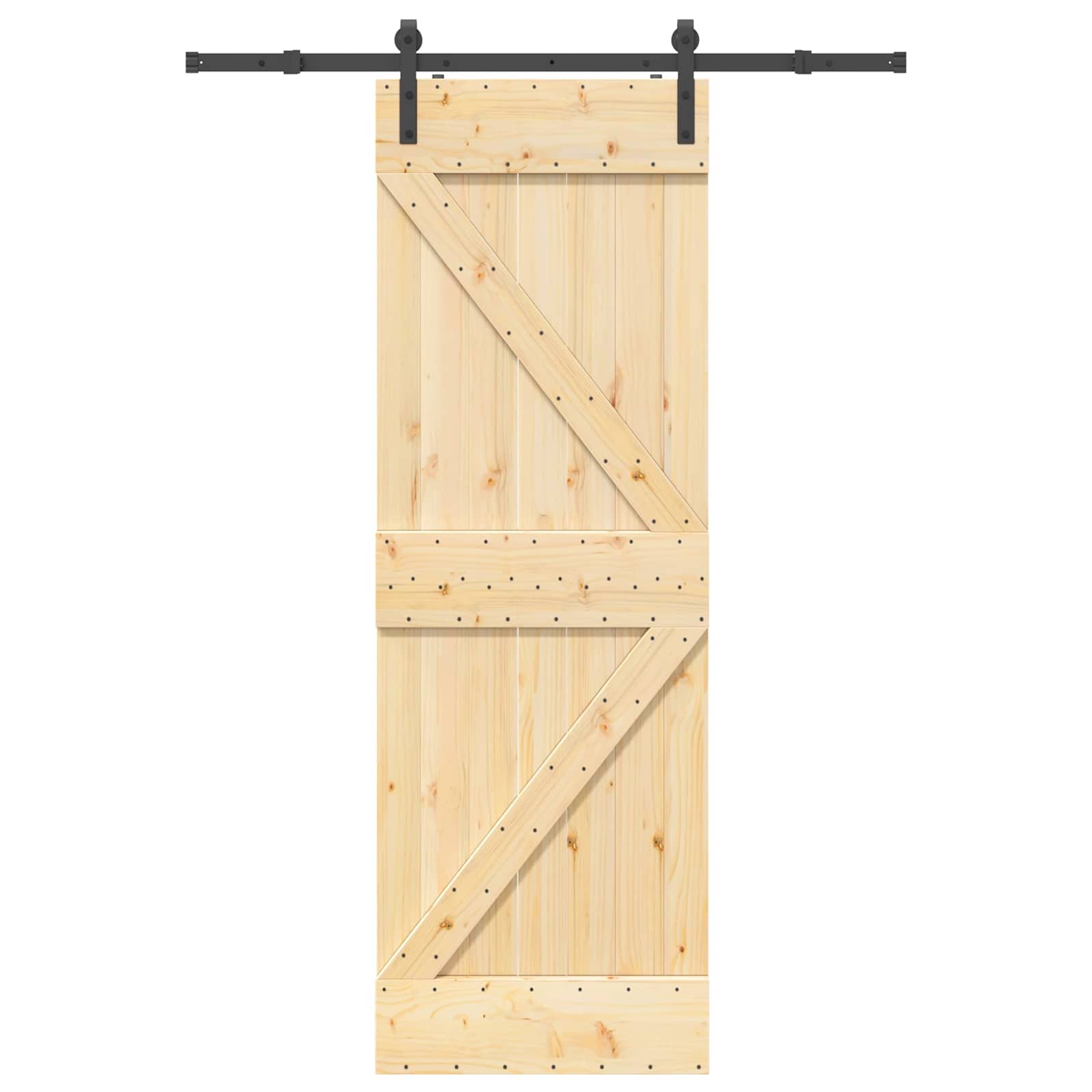 Klizna vrata NARVIK Prirodna i crna 70 x 210 cm (152,5 cm)