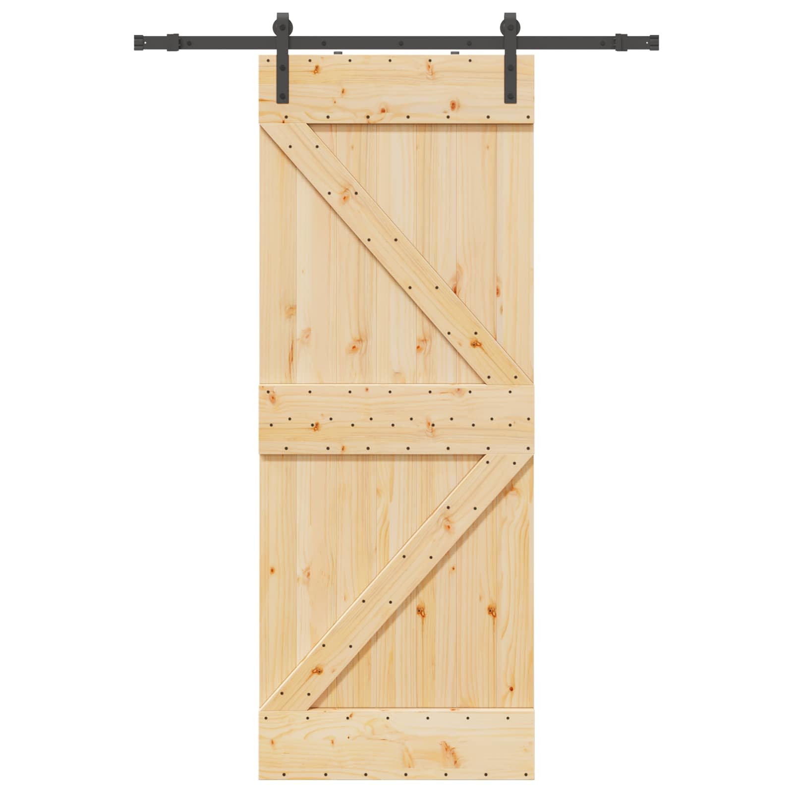 Klizna vrata NARVIK Prirodna i crna 80 x 210 cm (152,5 cm)