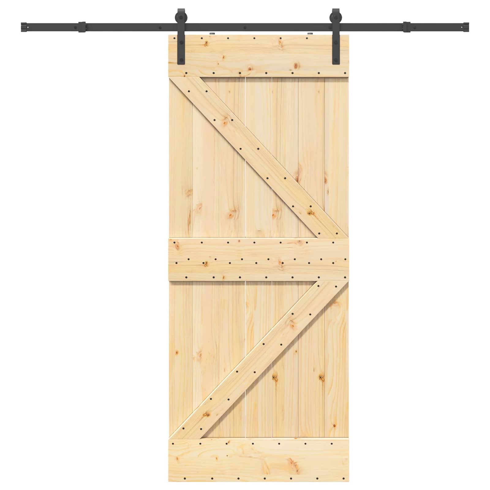 Klizna vrata NARVIK Prirodna i crna 85 x 210 cm (213,5 cm)