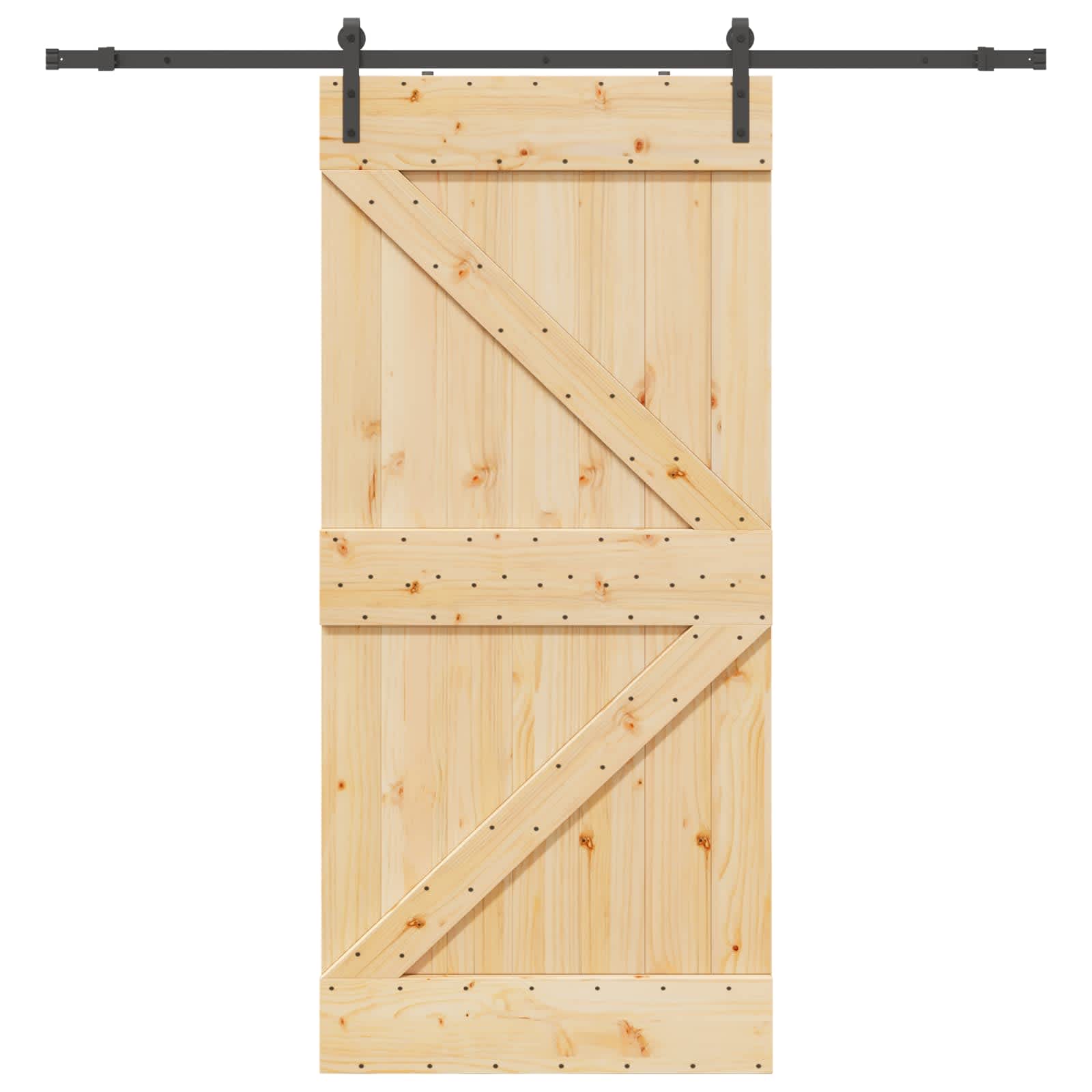 Klizna vrata NARVIK Prirodna i crna 80 x 210 cm (213,5 cm)