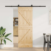 Klizna vrata NARVIK Prirodna i crna 70 x 210 cm (213,5 cm)
