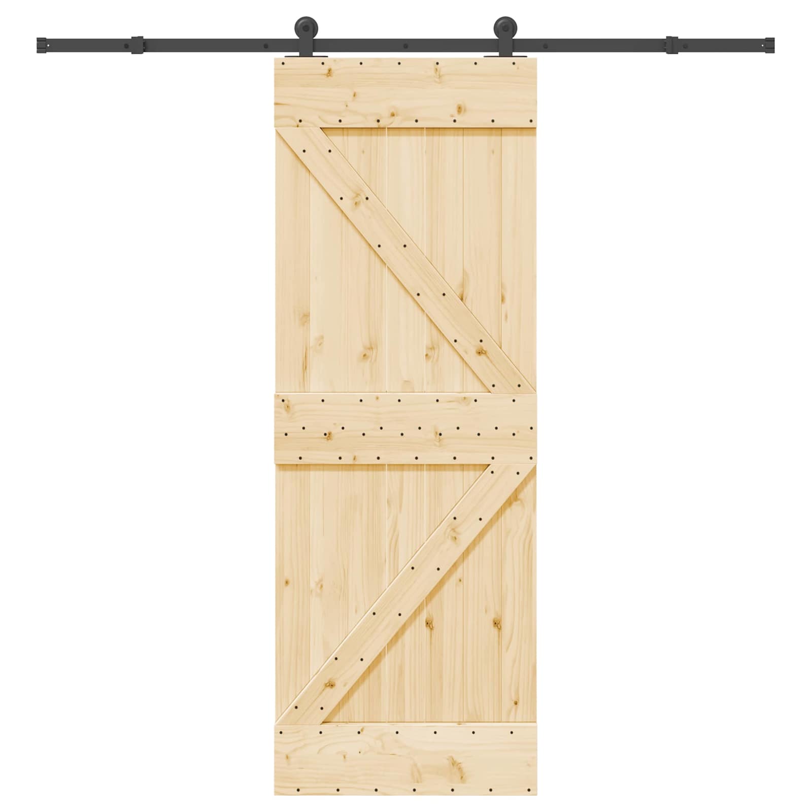 Klizna vrata NARVIK Prirodna i crna 70 x 210 cm (213,5 cm)