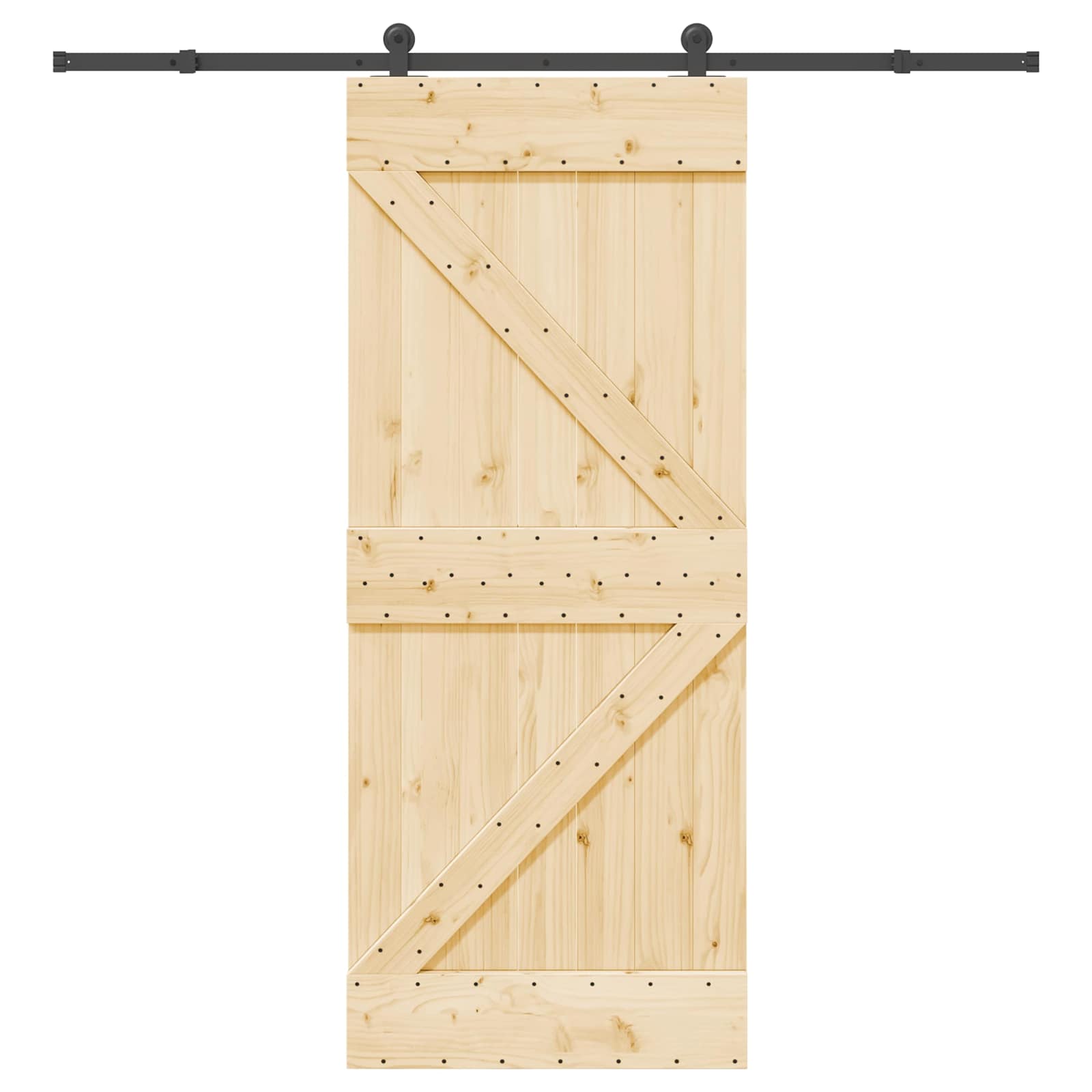 Klizna vrata NARVIK Prirodna i crna 85 x 210 cm (213,5 cm)