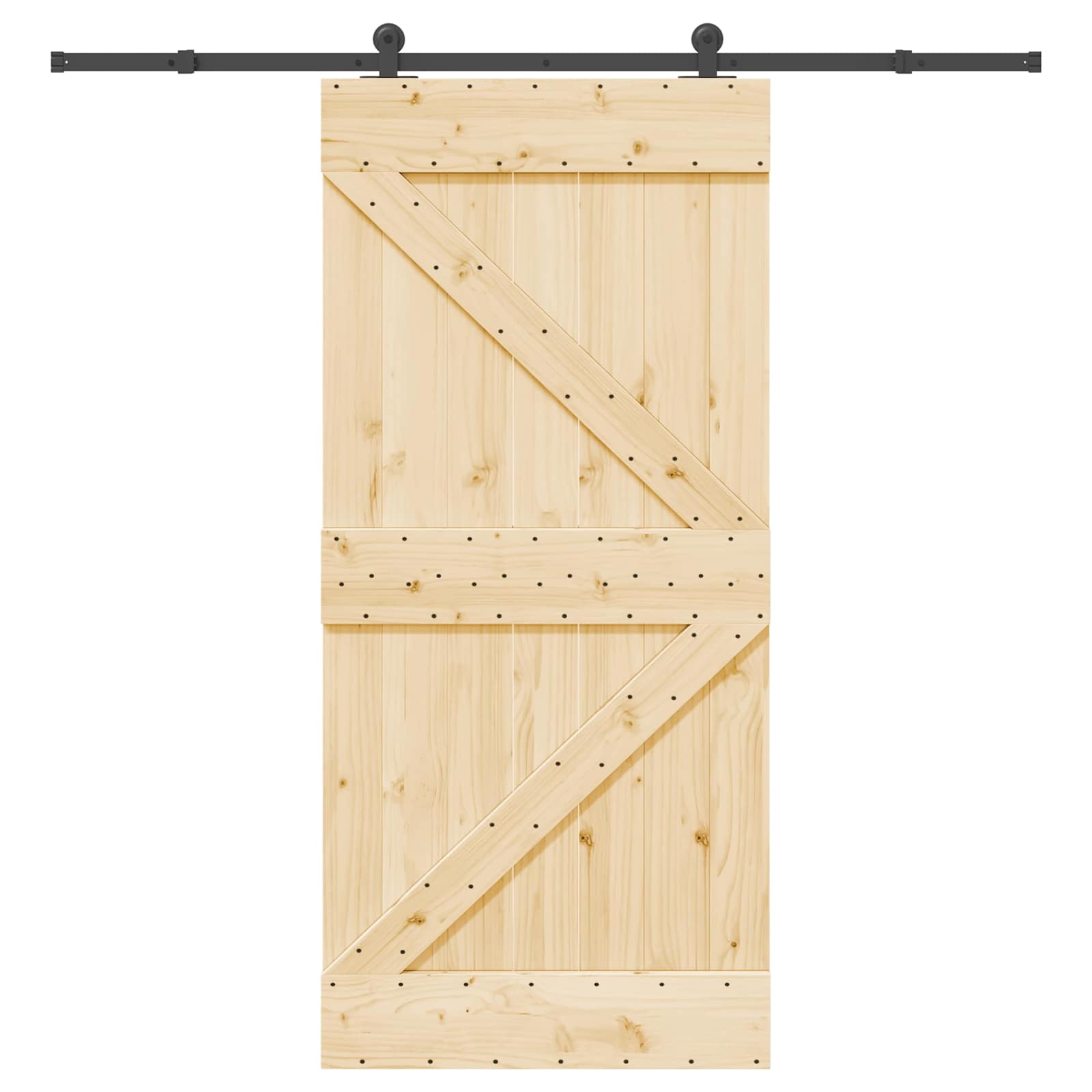 Klizna vrata NARVIK Prirodna i crna 95 x 210 cm (213,5 cm)