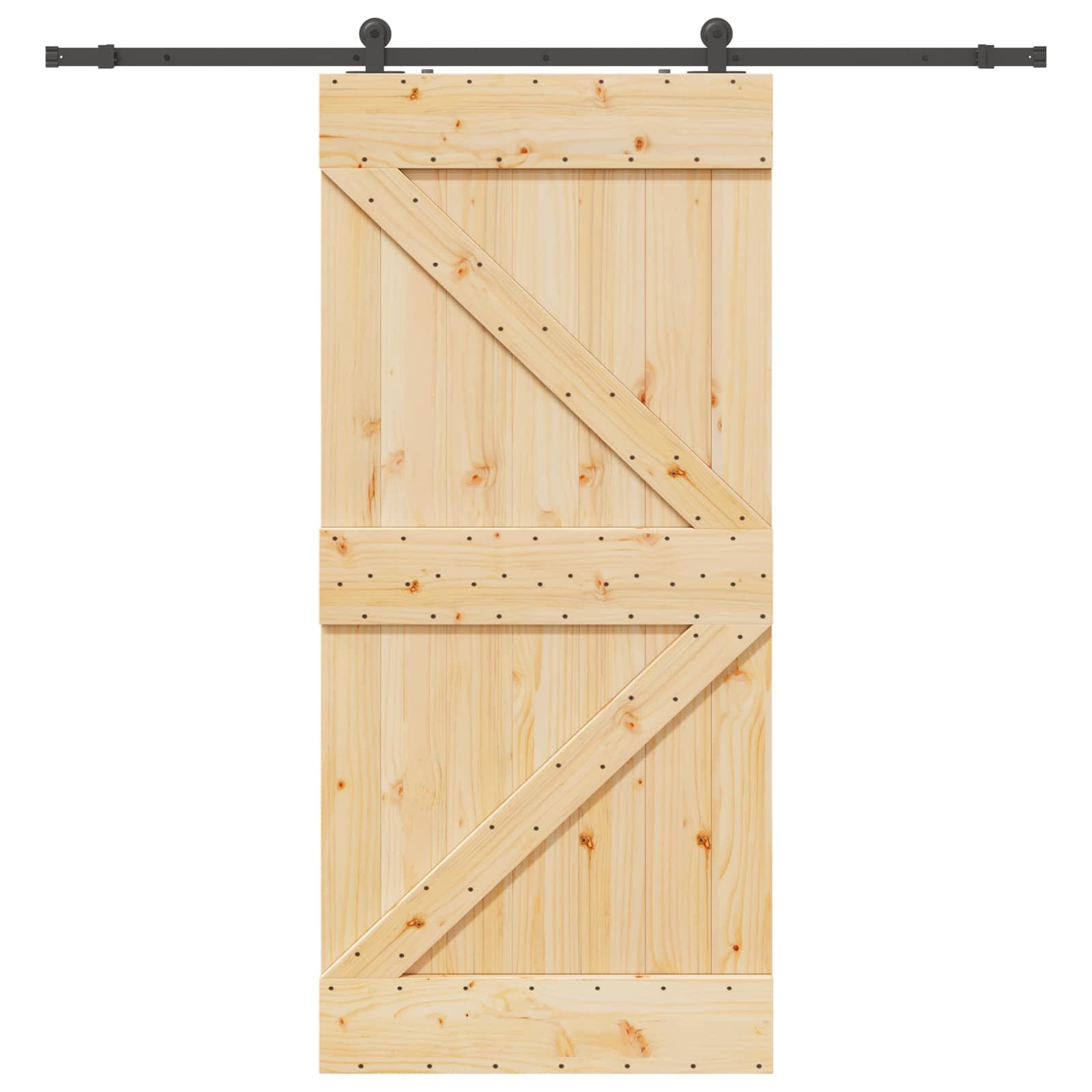 Klizna vrata NARVIK Prirodna i crna 80 x 210 cm (213,5 cm)
