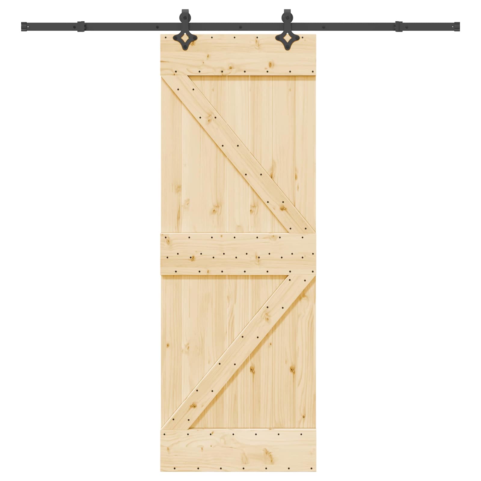 Klizna vrata NARVIK Prirodna i crna 70 x 210 cm (213,5 cm)