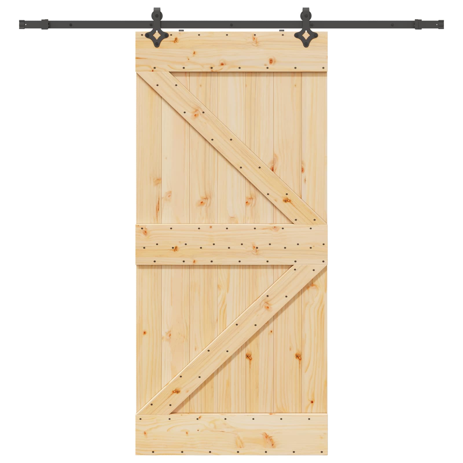 Klizna vrata NARVIK Prirodna i crna 90 x 210 cm (213,5 cm)