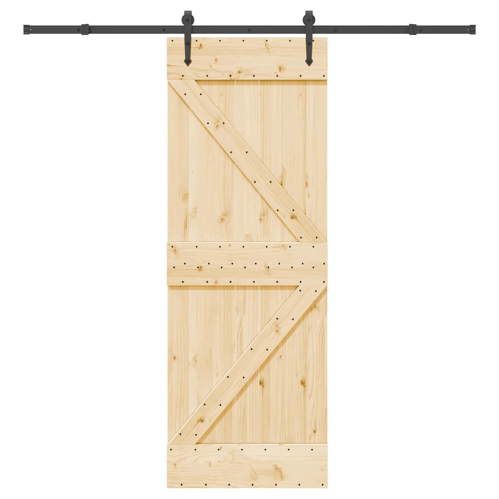 Klizna vrata NARVIK Prirodna i crna 70 x 210 cm (213,5 cm)