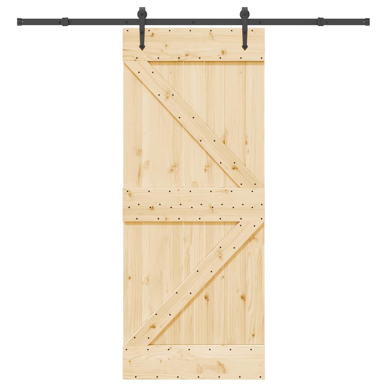 Klizna vrata NARVIK Prirodna i crna 85 x 210 cm (213,5 cm)