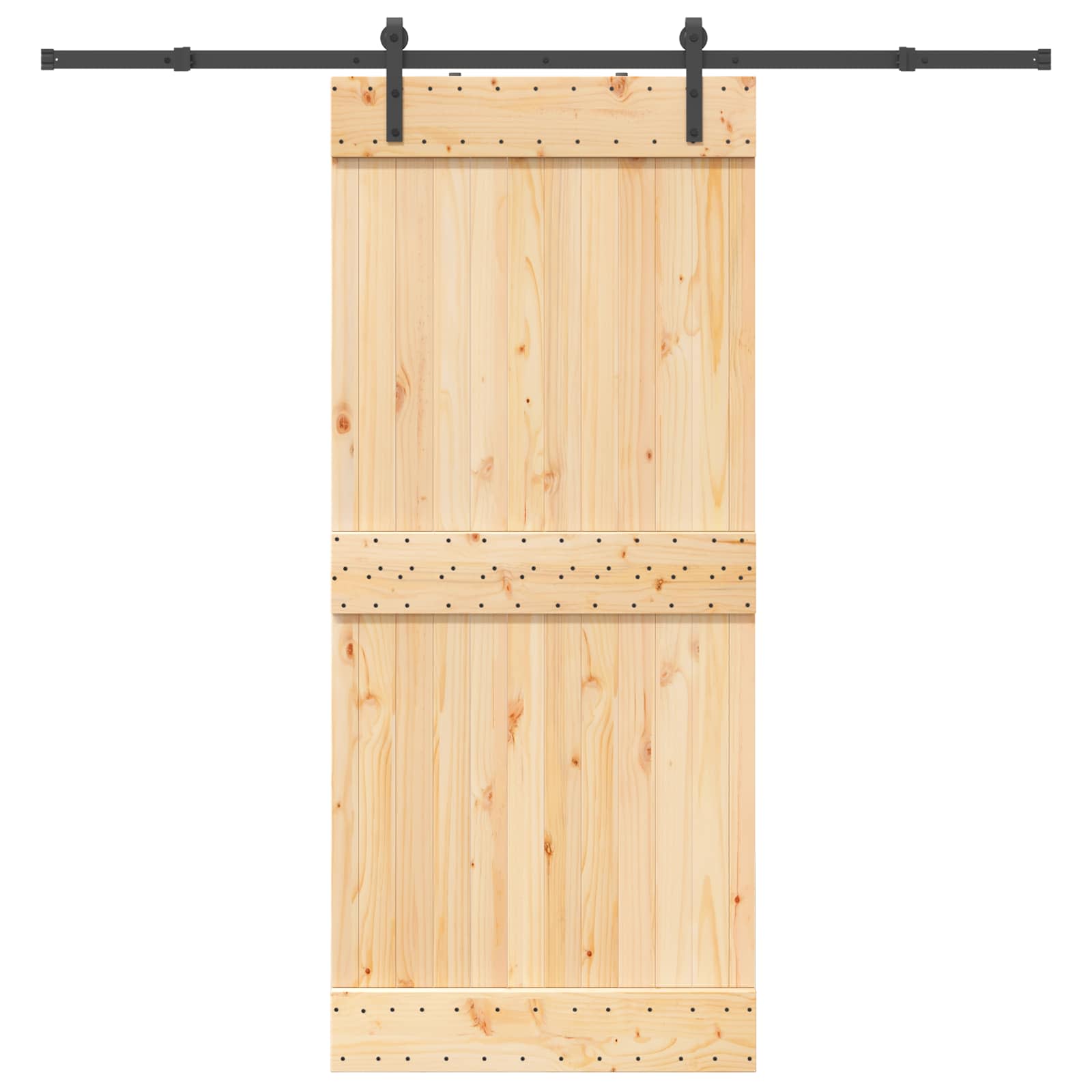 Klizna vrata NARVIK Prirodna i crna 90 x 210 cm (213,5 cm)