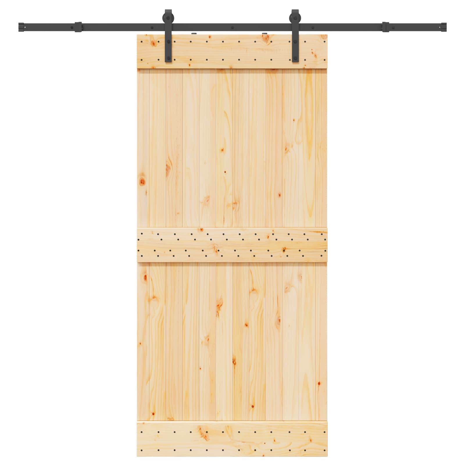 Klizna vrata NARVIK Prirodna i crna 95 x 210 cm (213,5 cm)
