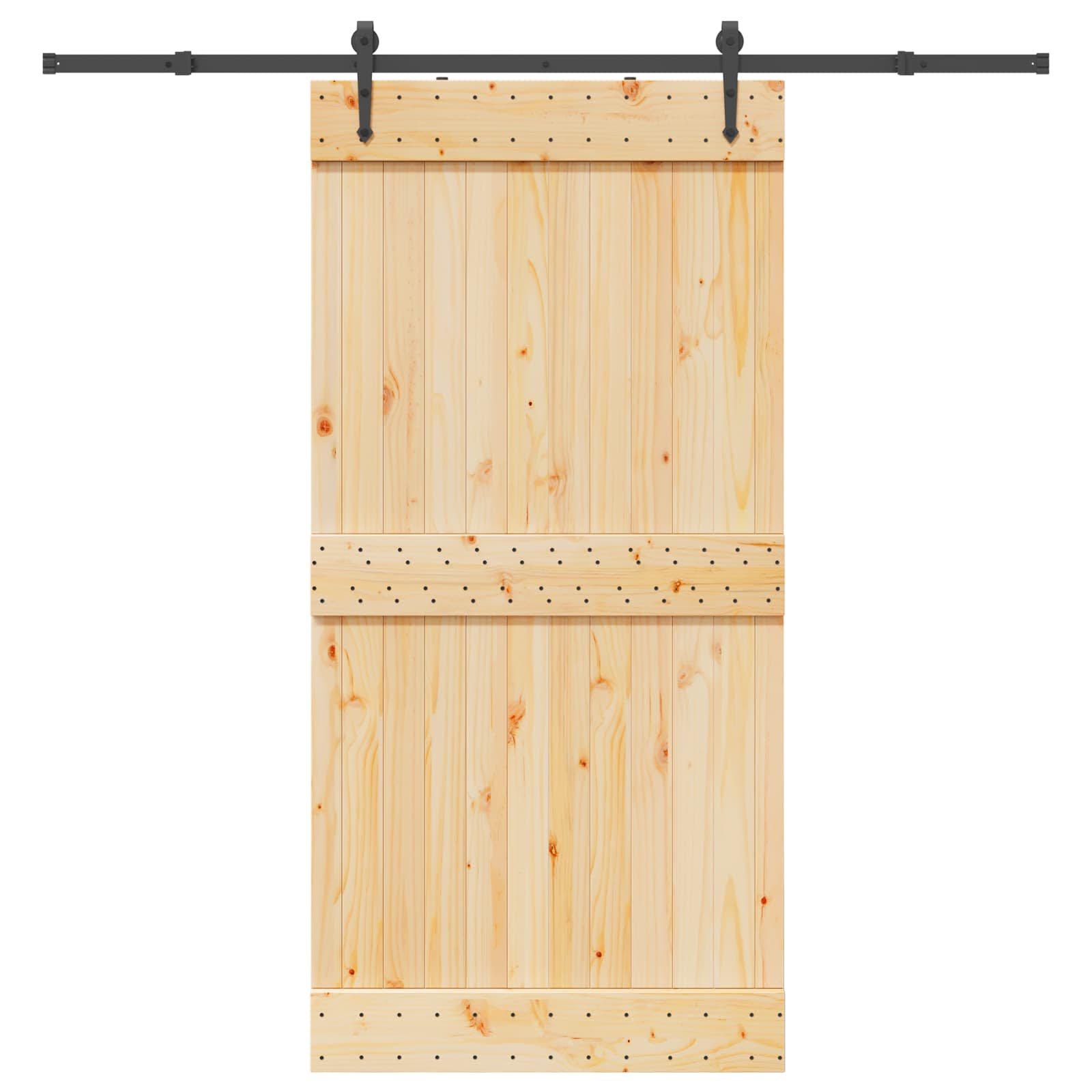 Klizna vrata NARVIK Prirodna i crna 100 x 210 cm (213,5 cm)