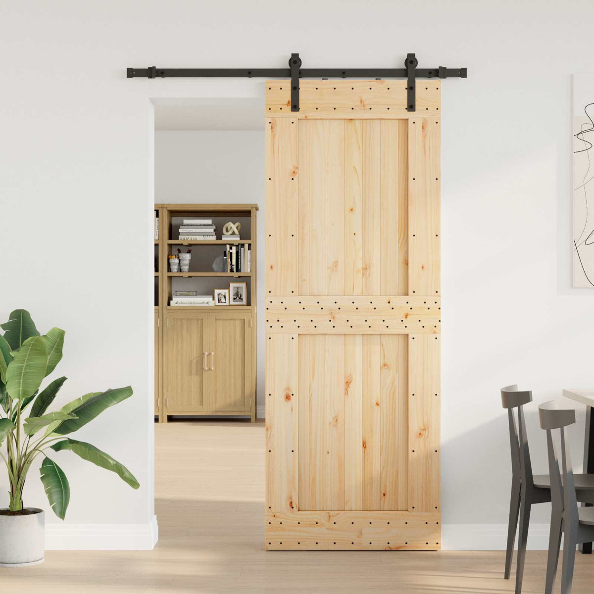 Klizna vrata NARVIK 85 x 210 cm (152,5 cm) Prirodna i crna