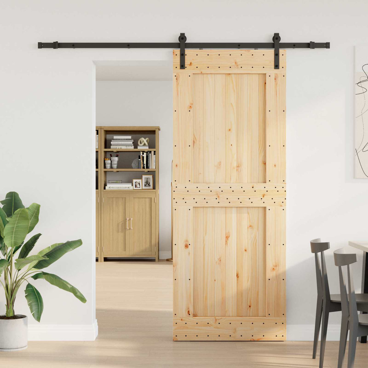 Klizna vrata NARVIK 90 x 210 cm (213,5 cm) Prirodna i crna