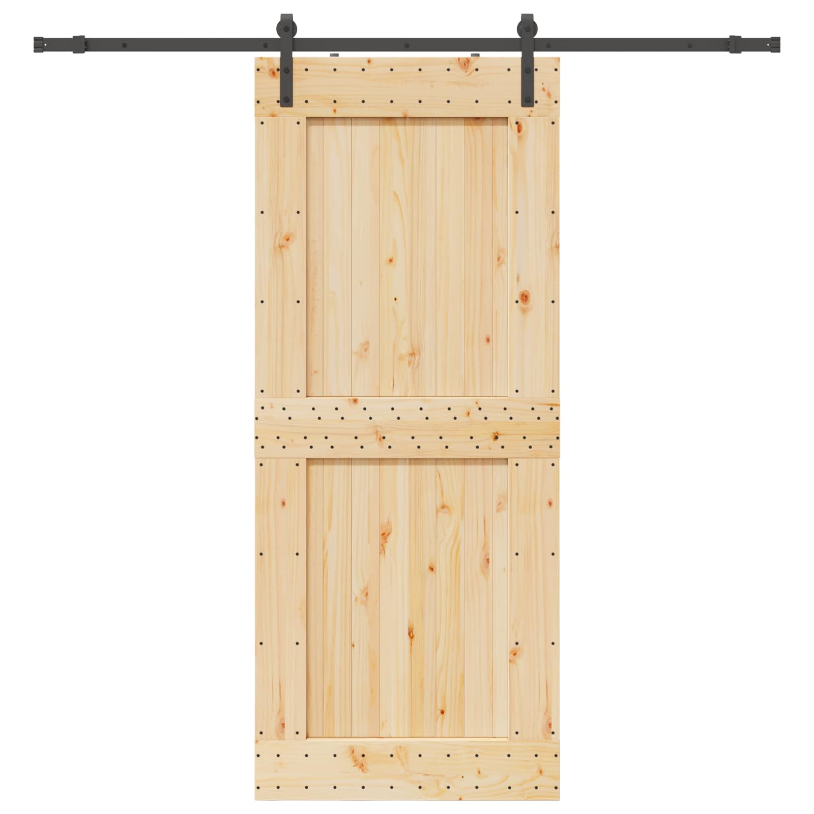 Klizna vrata NARVIK Prirodna i crna 95 x 210 cm (213,5 cm)