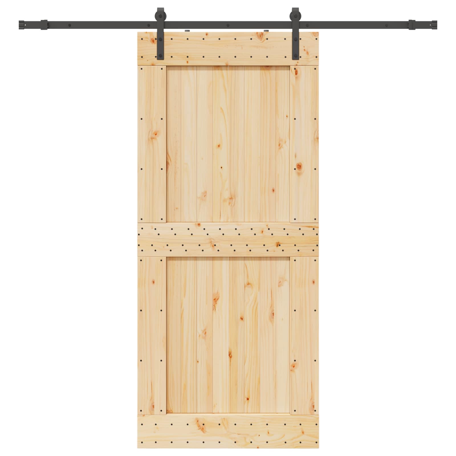 Klizna vrata NARVIK Prirodna i crna 100 x 210 cm (213,5 cm)