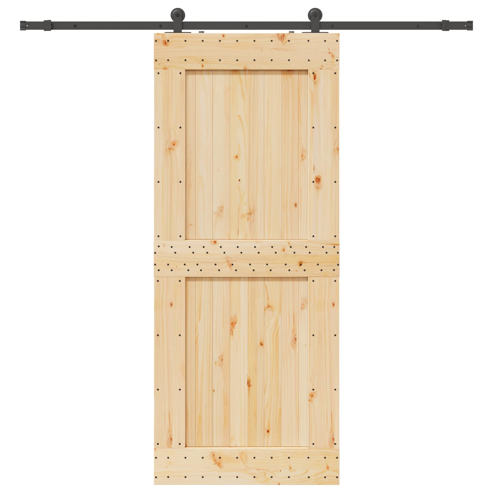 Klizna vrata NARVIK Prirodna i crna 95 x 210 cm (213,5 cm)