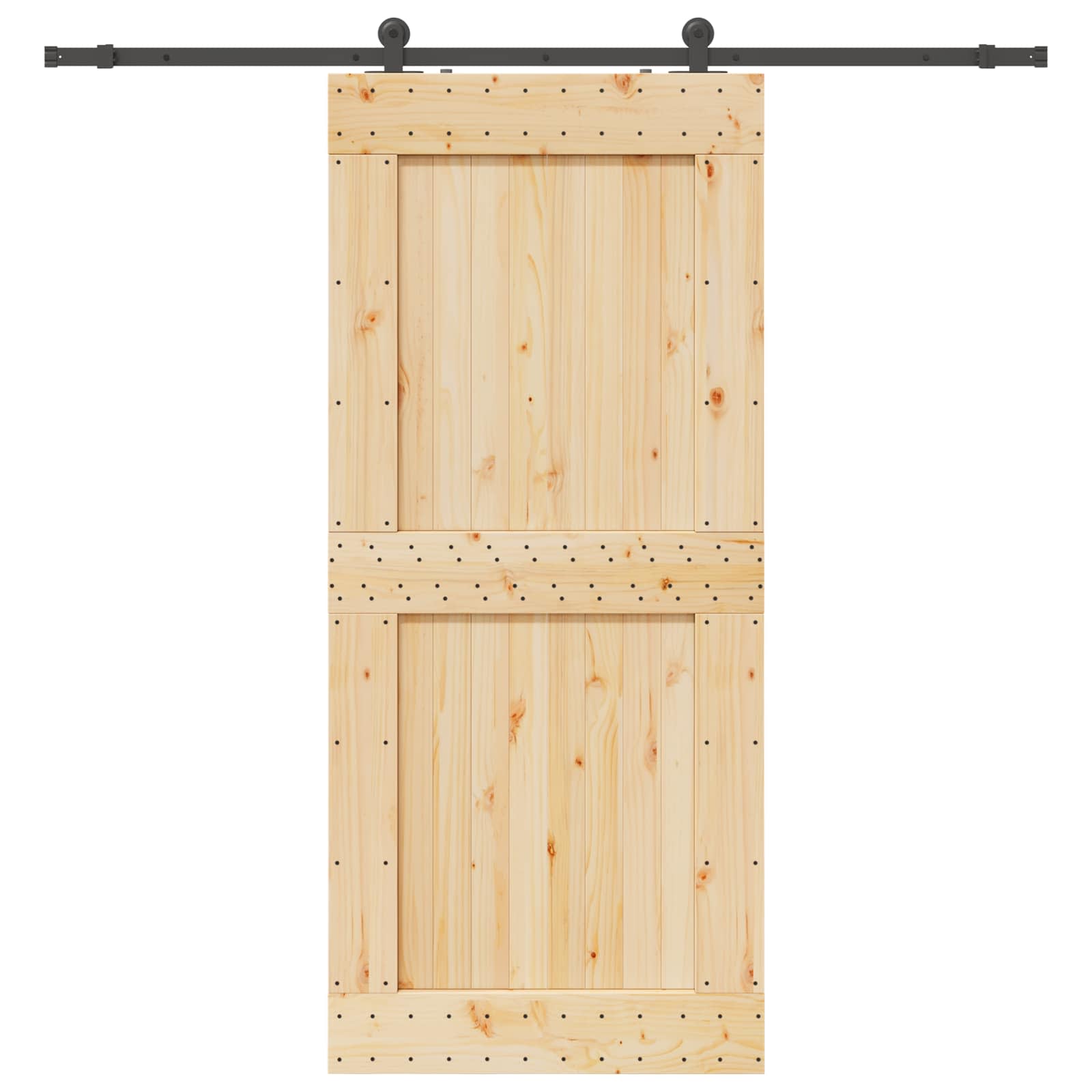 Klizna vrata NARVIK Prirodna i crna 100 x 210 cm (213,5 cm)