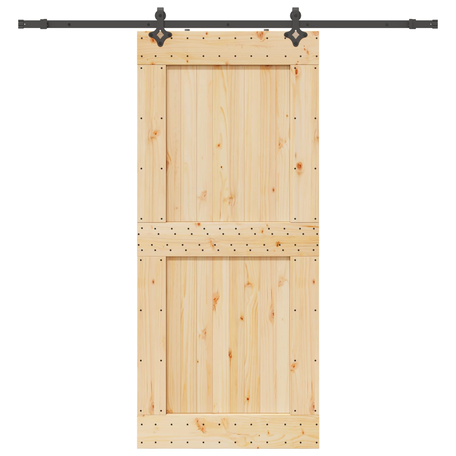 Klizna vrata NARVIK Prirodna i crna 100 x 210 cm (213,5 cm)