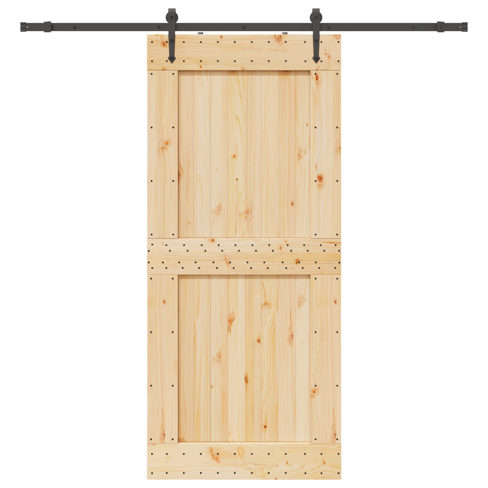 Klizna vrata NARVIK Prirodna i crna 100 x 210 cm (213,5 cm)