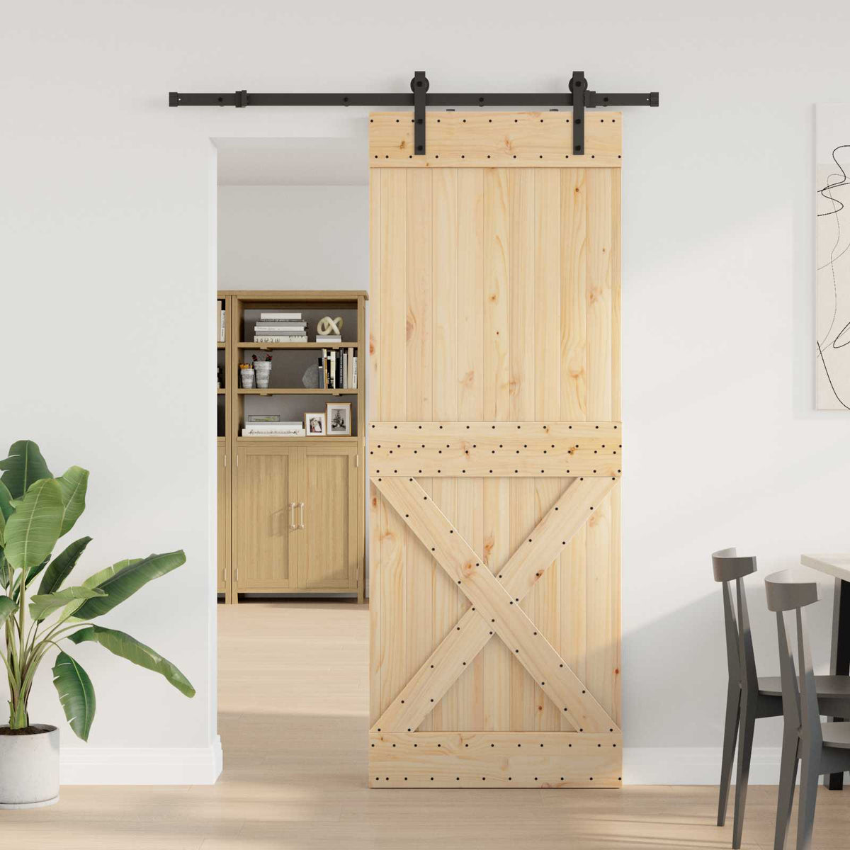 Klizna vrata NARVIK 85 x 210 cm (152,5 cm) Prirodna i crna