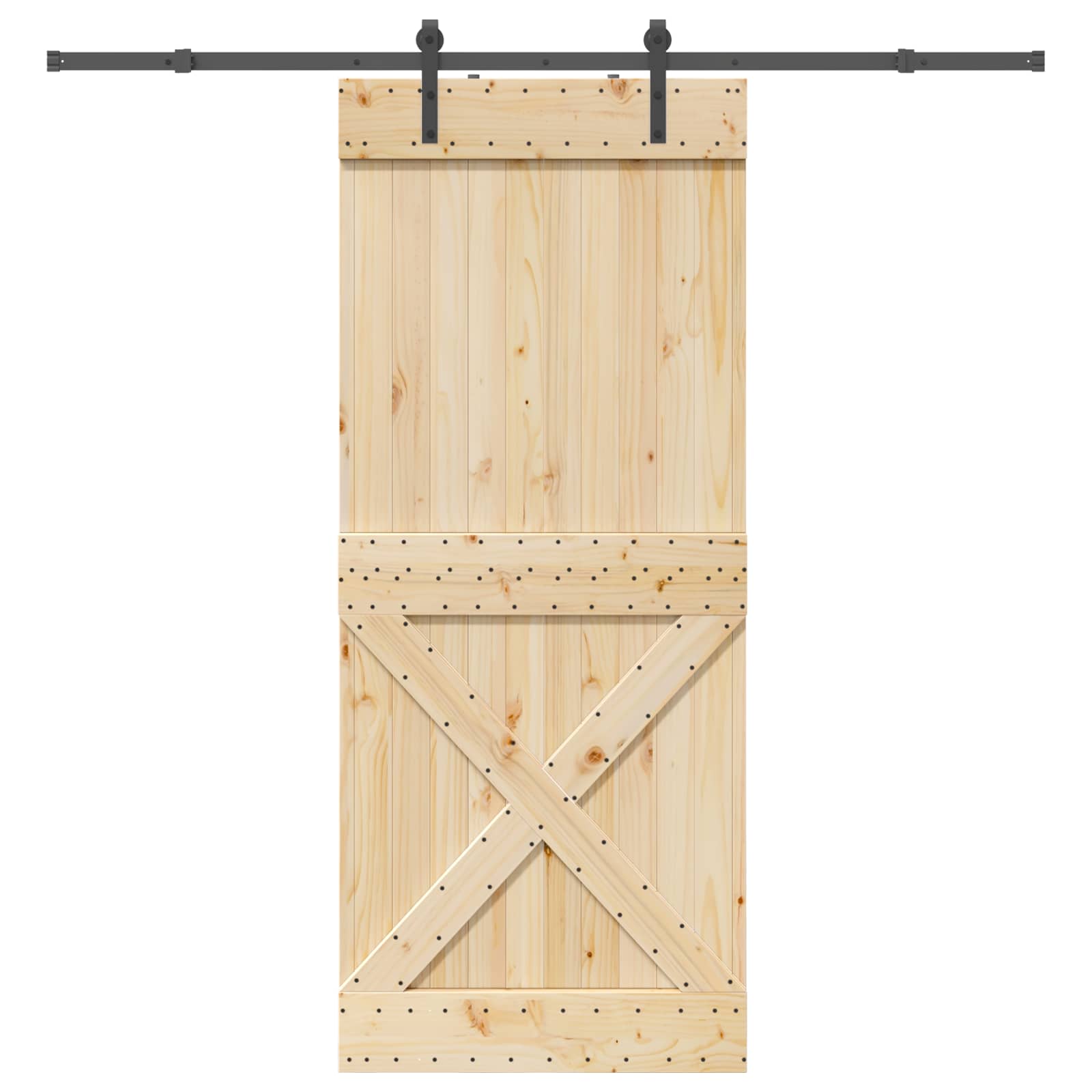 Klizna vrata NARVIK Prirodna i crna 95 x 210 cm (213,5 cm)