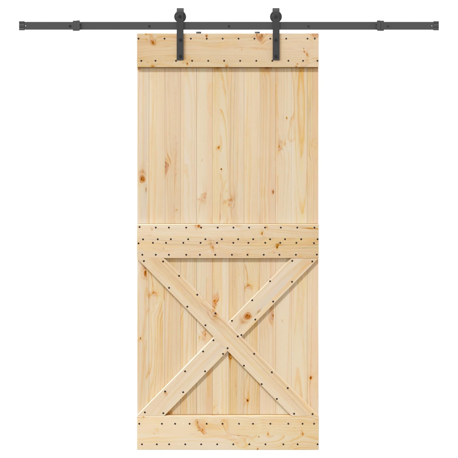 Klizna vrata NARVIK Prirodna i crna 100 x 210 cm (213,5 cm)