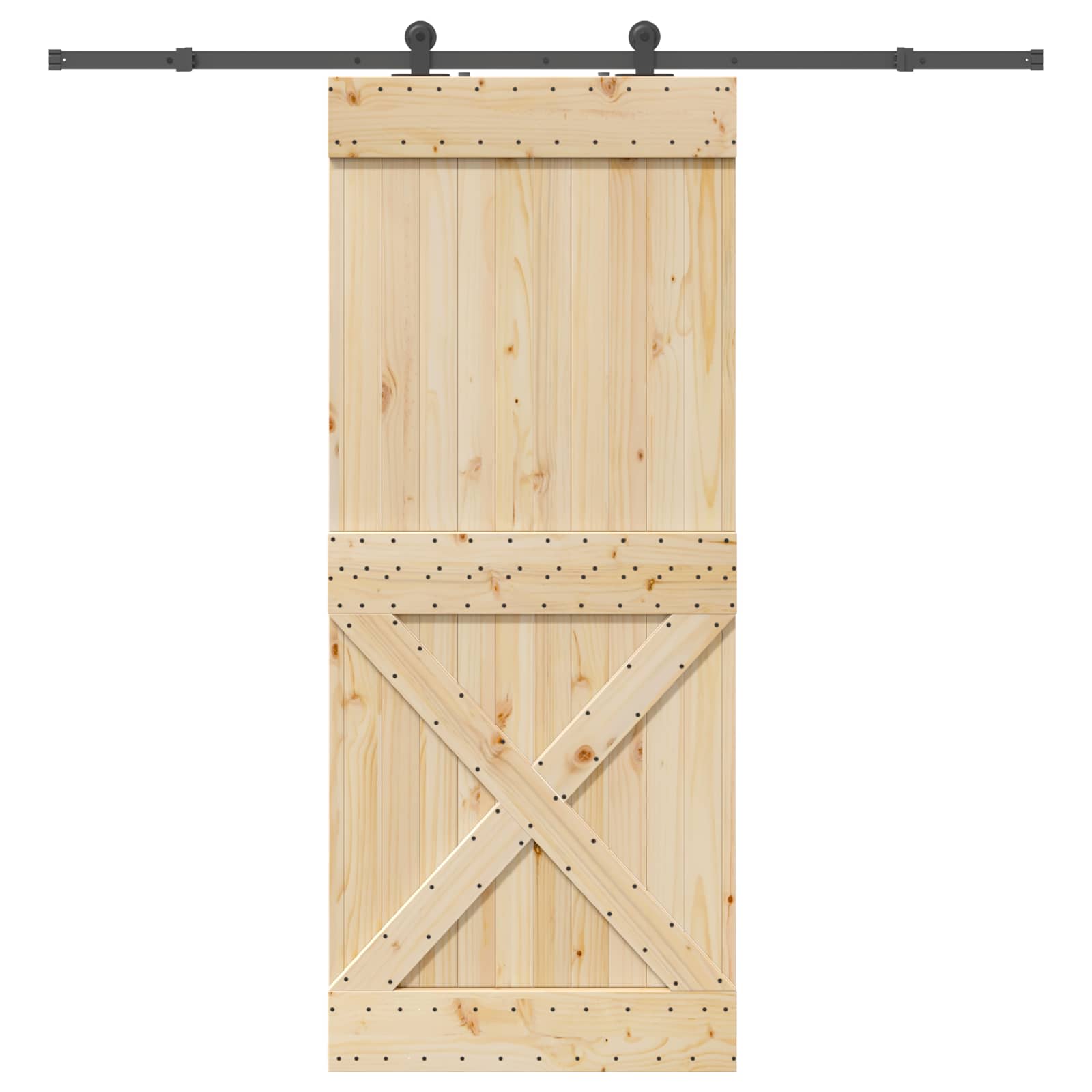 Klizna vrata NARVIK Prirodna i crna 95 x 210 cm (213,5 cm)