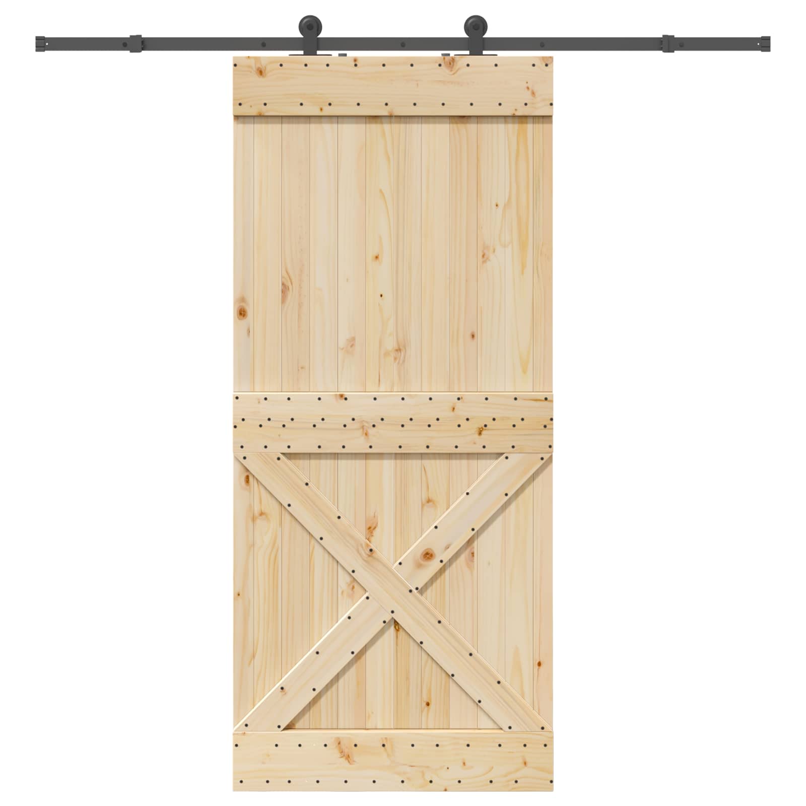 Klizna vrata NARVIK Prirodna i crna 100 x 210 cm (213,5 cm)