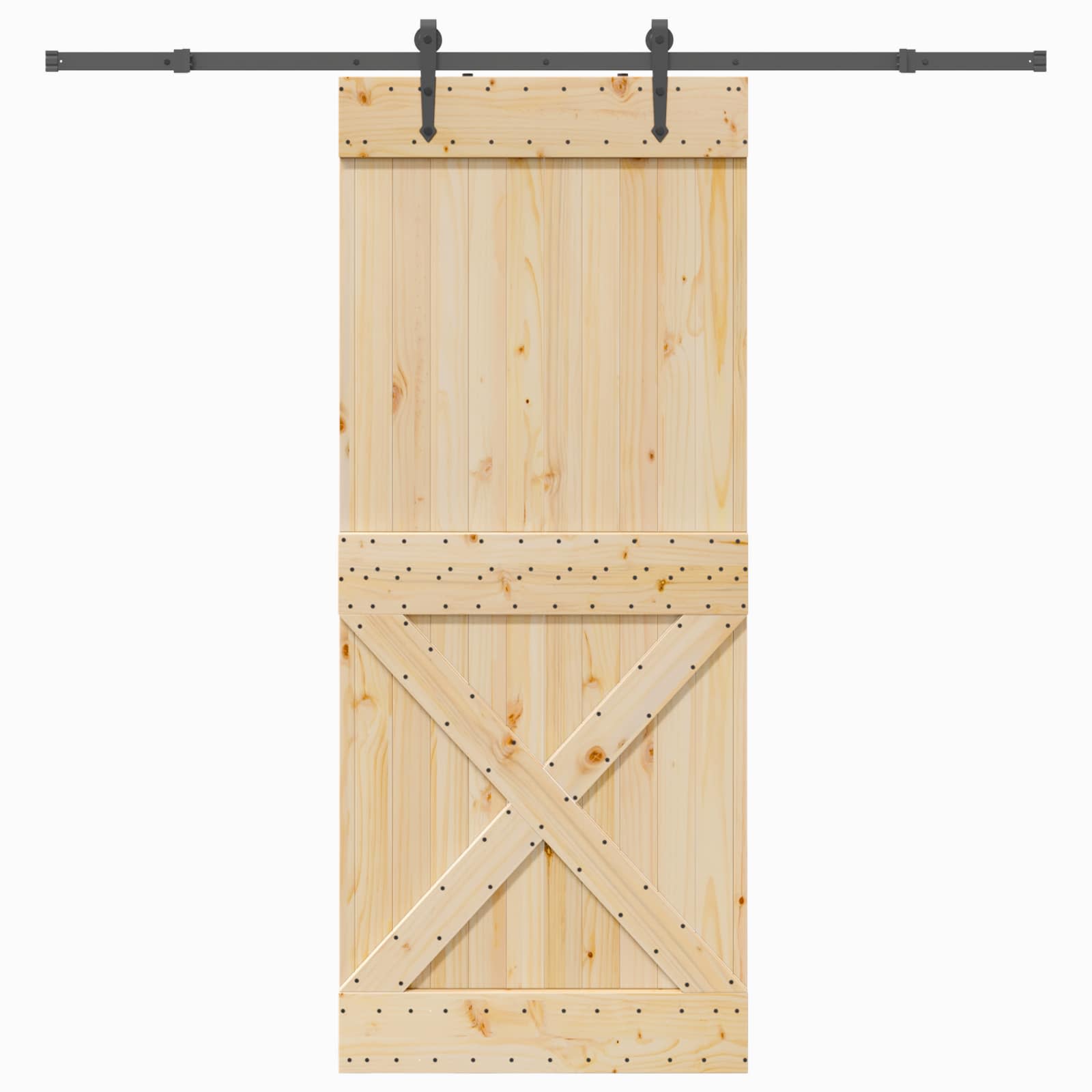 Klizna vrata NARVIK Prirodna i crna 95 x 210 cm (213,5 cm)