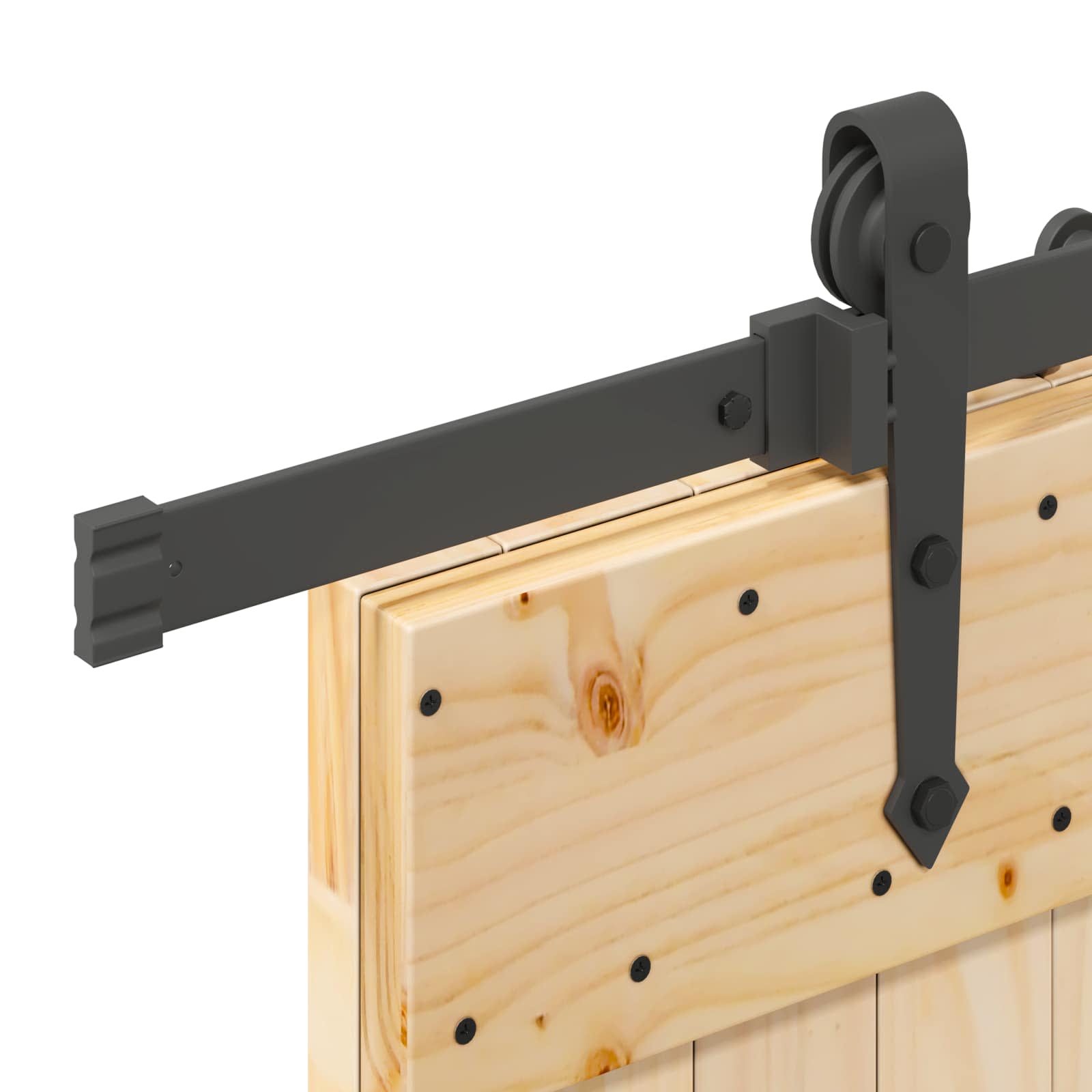 Klizna vrata NARVIK Prirodna i crna 100 x 210 cm (213,5 cm)