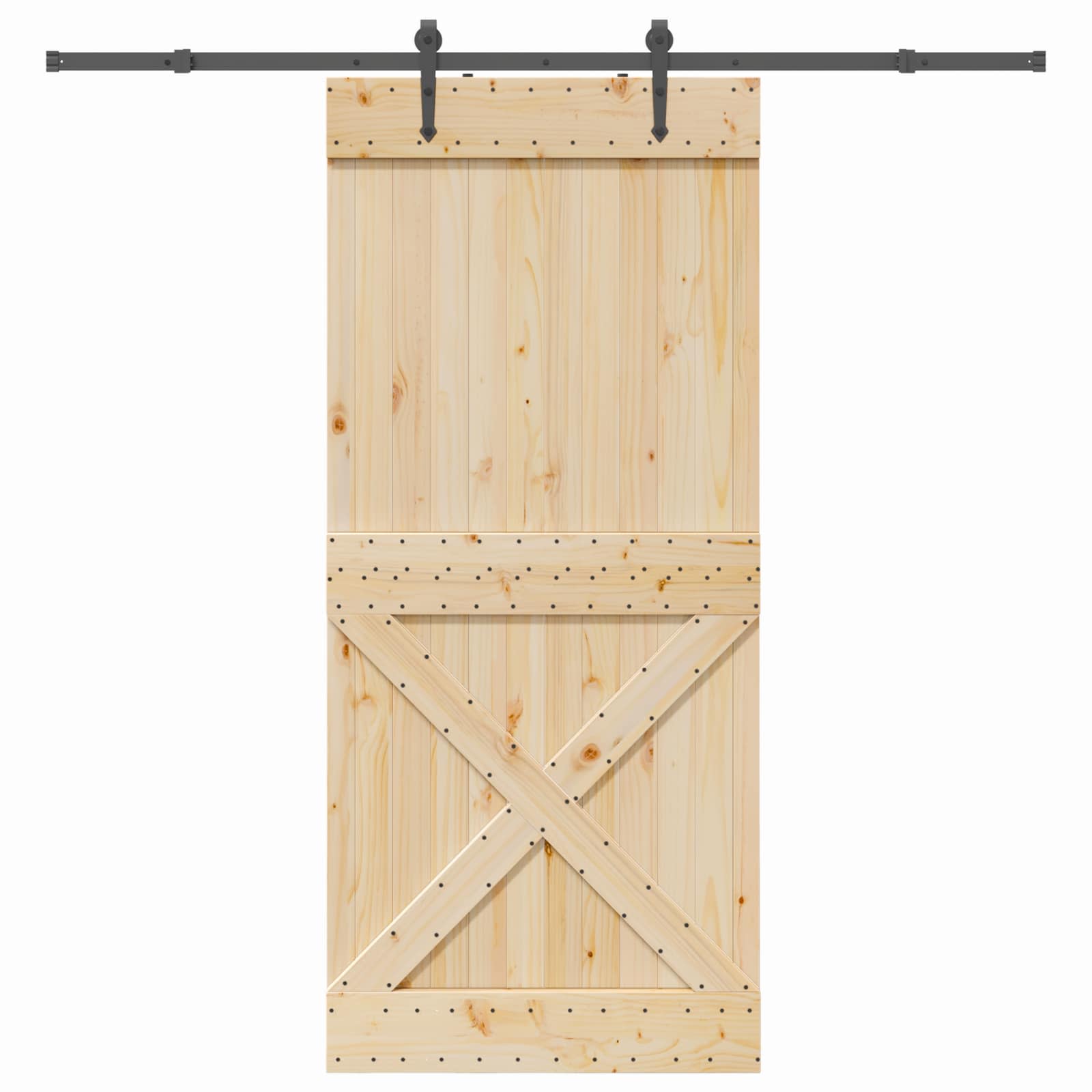 Klizna vrata NARVIK Prirodna i crna 100 x 210 cm (213,5 cm)