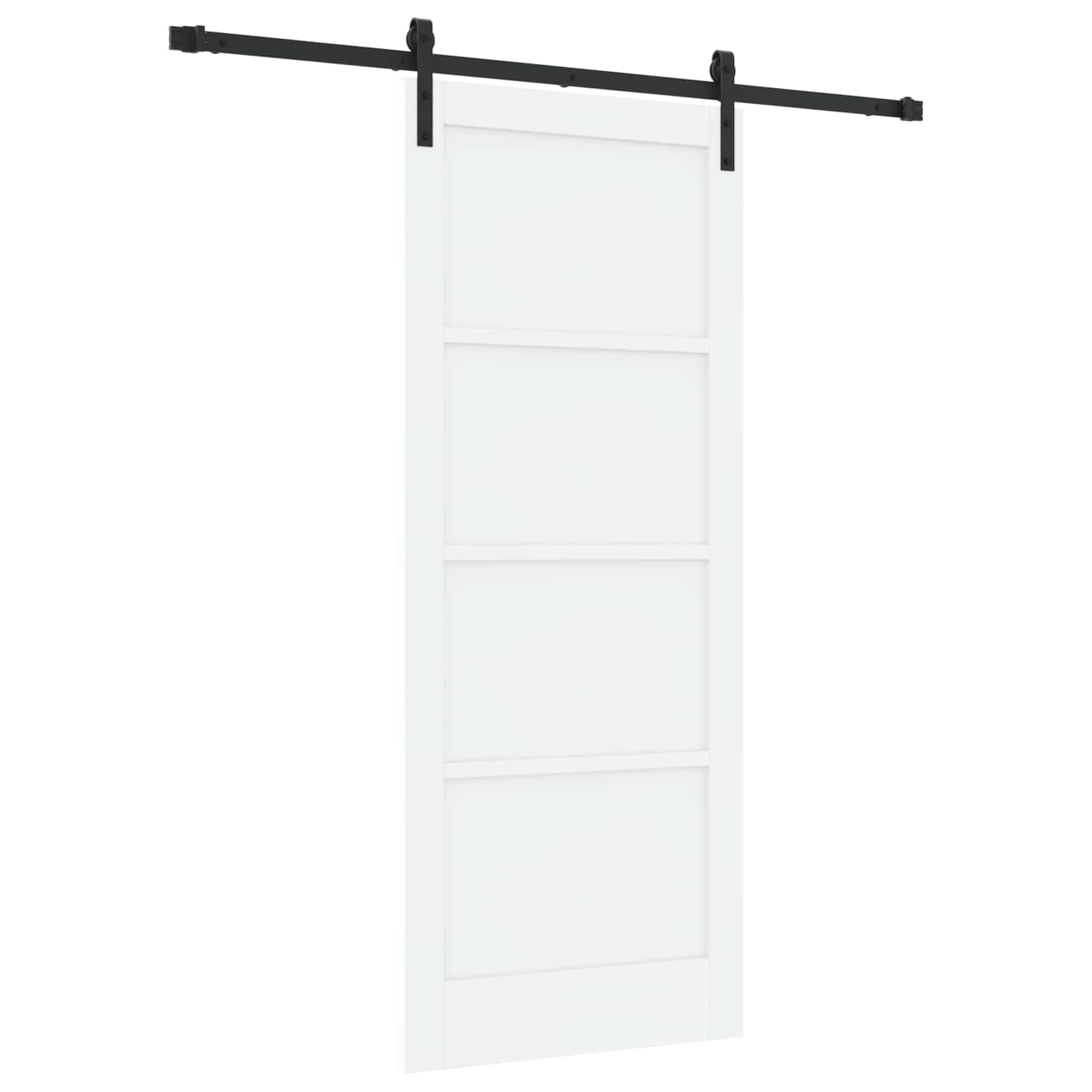 Klizna vrata Bijela i crna 83 x 202 cm Masivna borovina