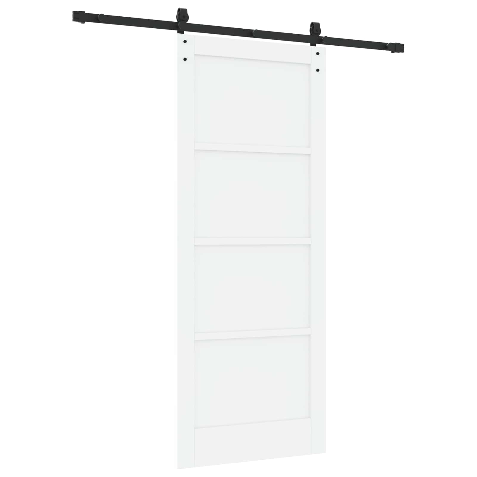 Klizna vrata Bijela i crna 83 x 202 cm Masivna borovina