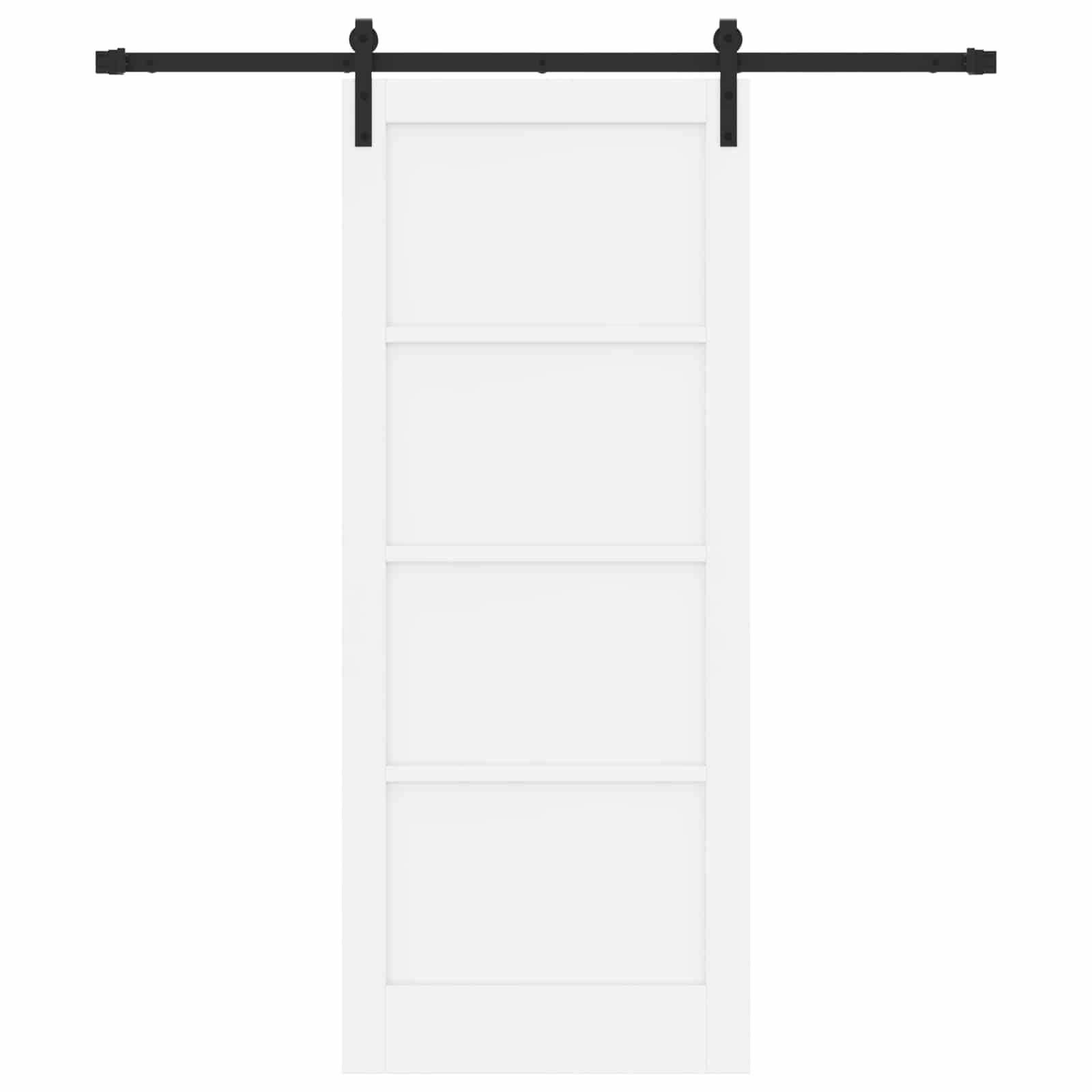 Klizna vrata Bijela i crna 83 x 202 cm Masivna borovina