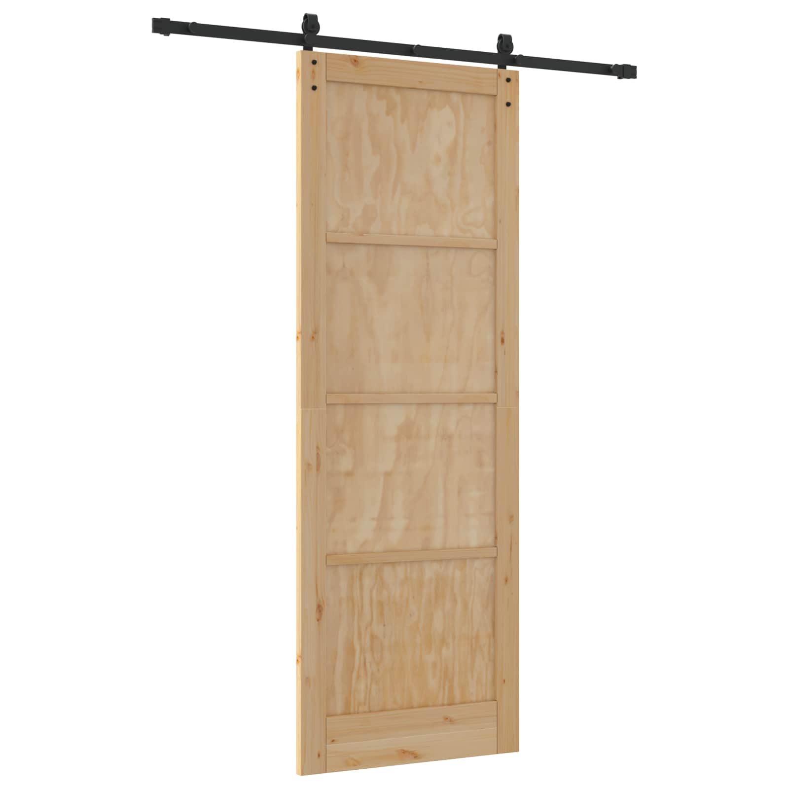 Klizna vrata Prirodna i crna 83 x 232 cm Masivna borovina