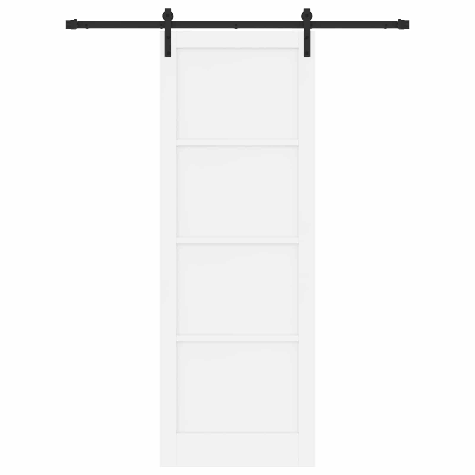 Klizna vrata Bijela i crna 83 x 232 cm Masivna borovina