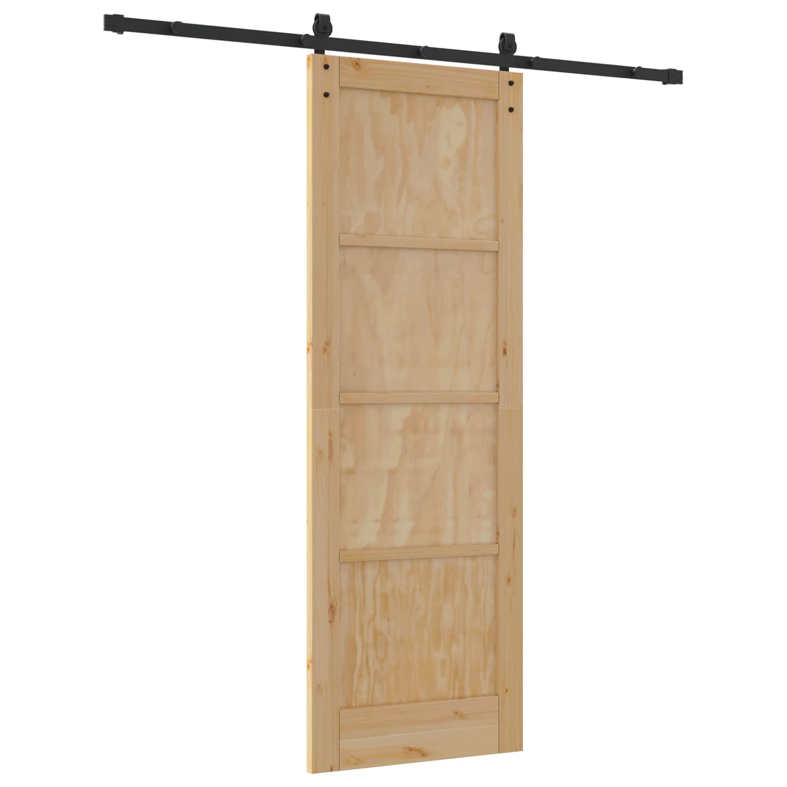 Klizna vrata Prirodna i crna 73,5 x 211 cm Masivna borovina