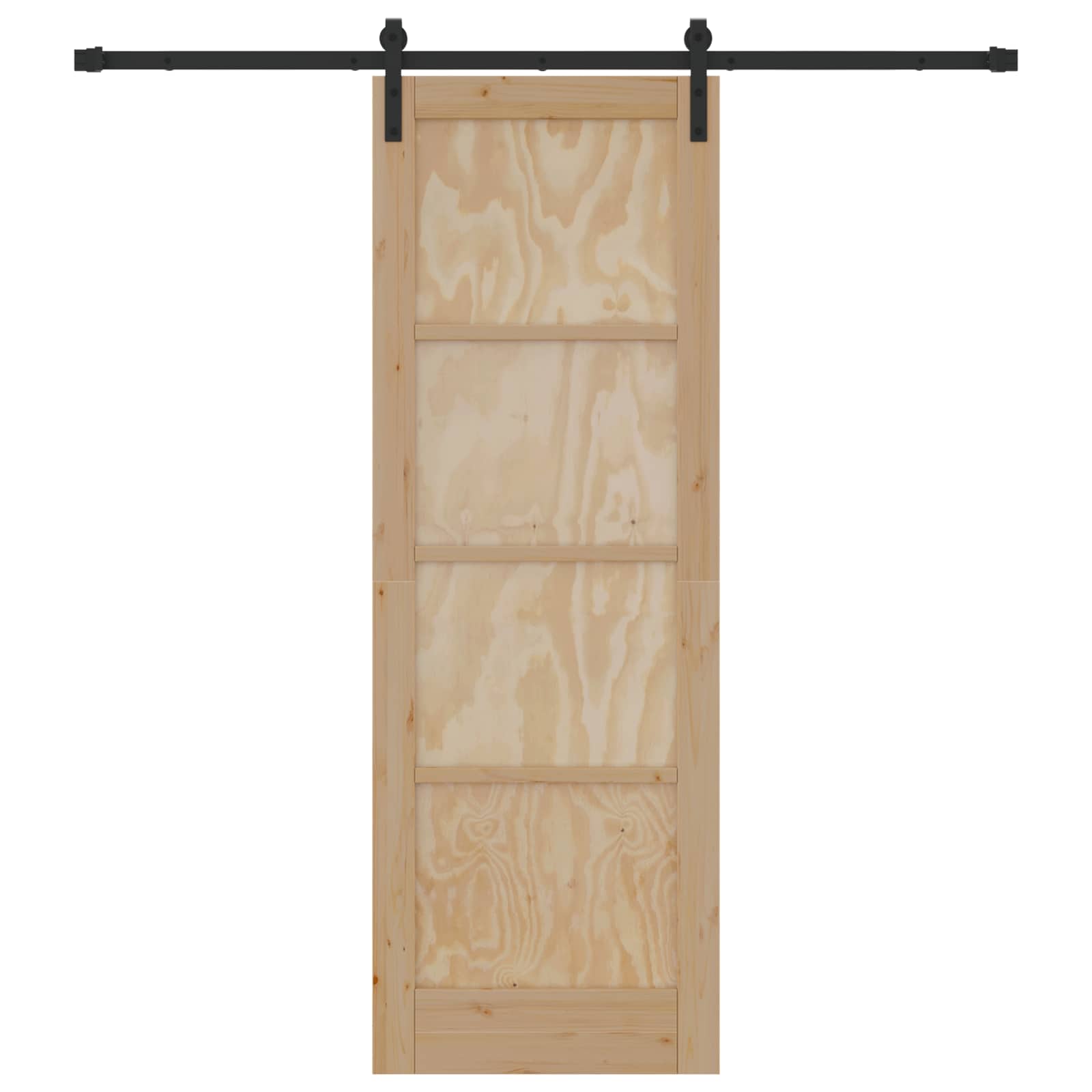 Klizna vrata Prirodna i crna 73,5 x 211 cm Masivna borovina