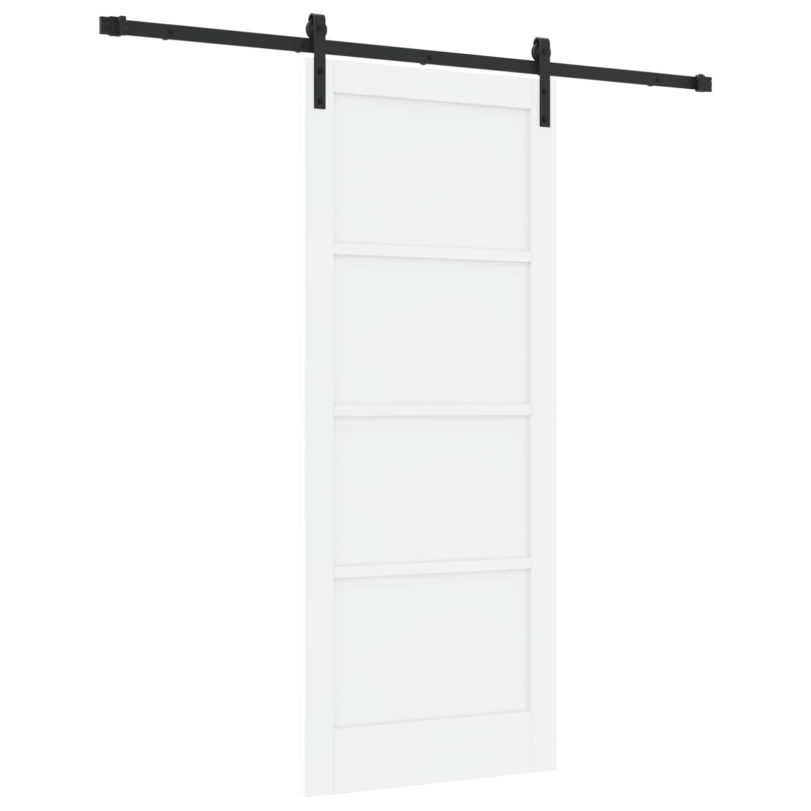Klizna vrata Bijela i crna 83 x 202 cm Masivna borovina