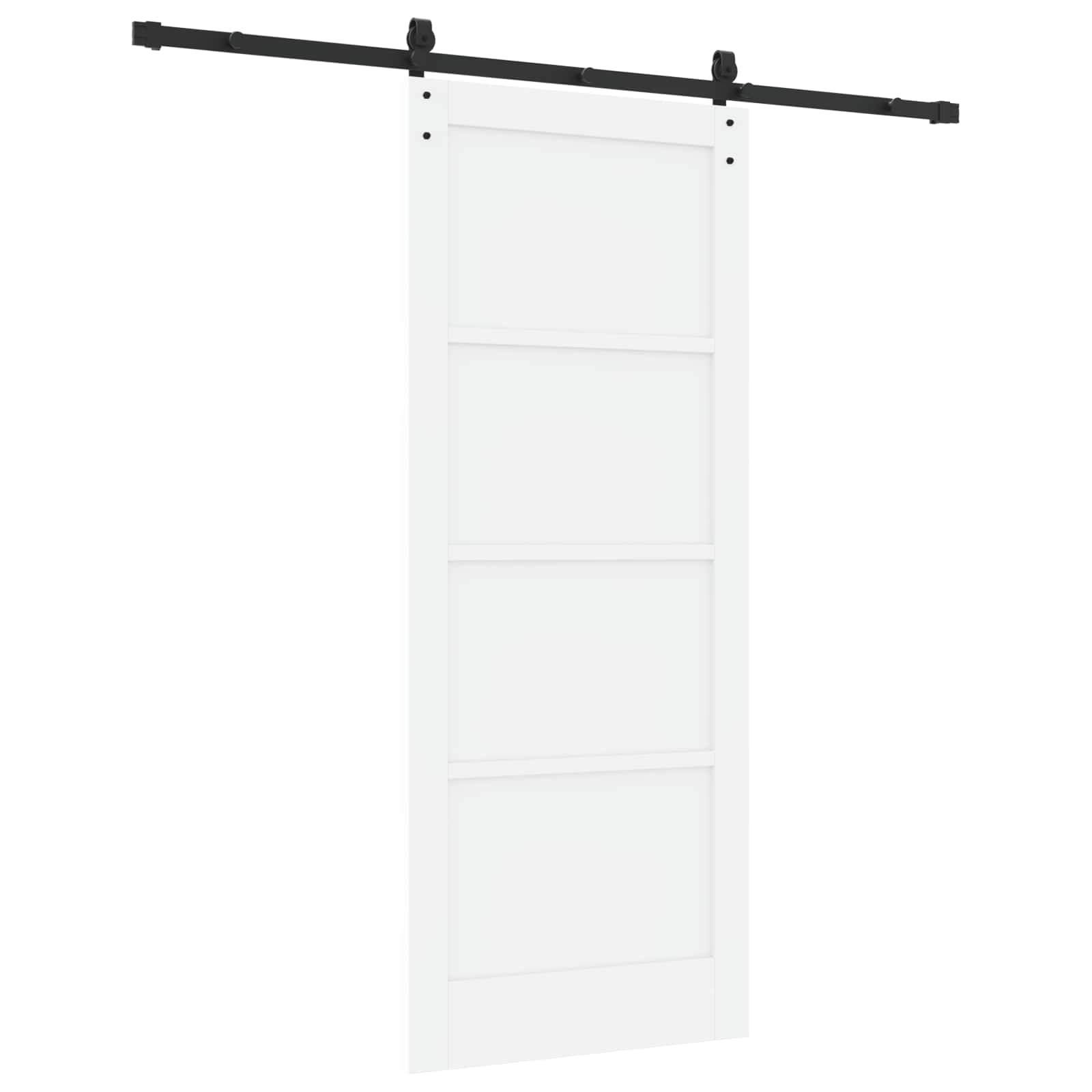 Klizna vrata Bijela i crna 83 x 202 cm Masivna borovina