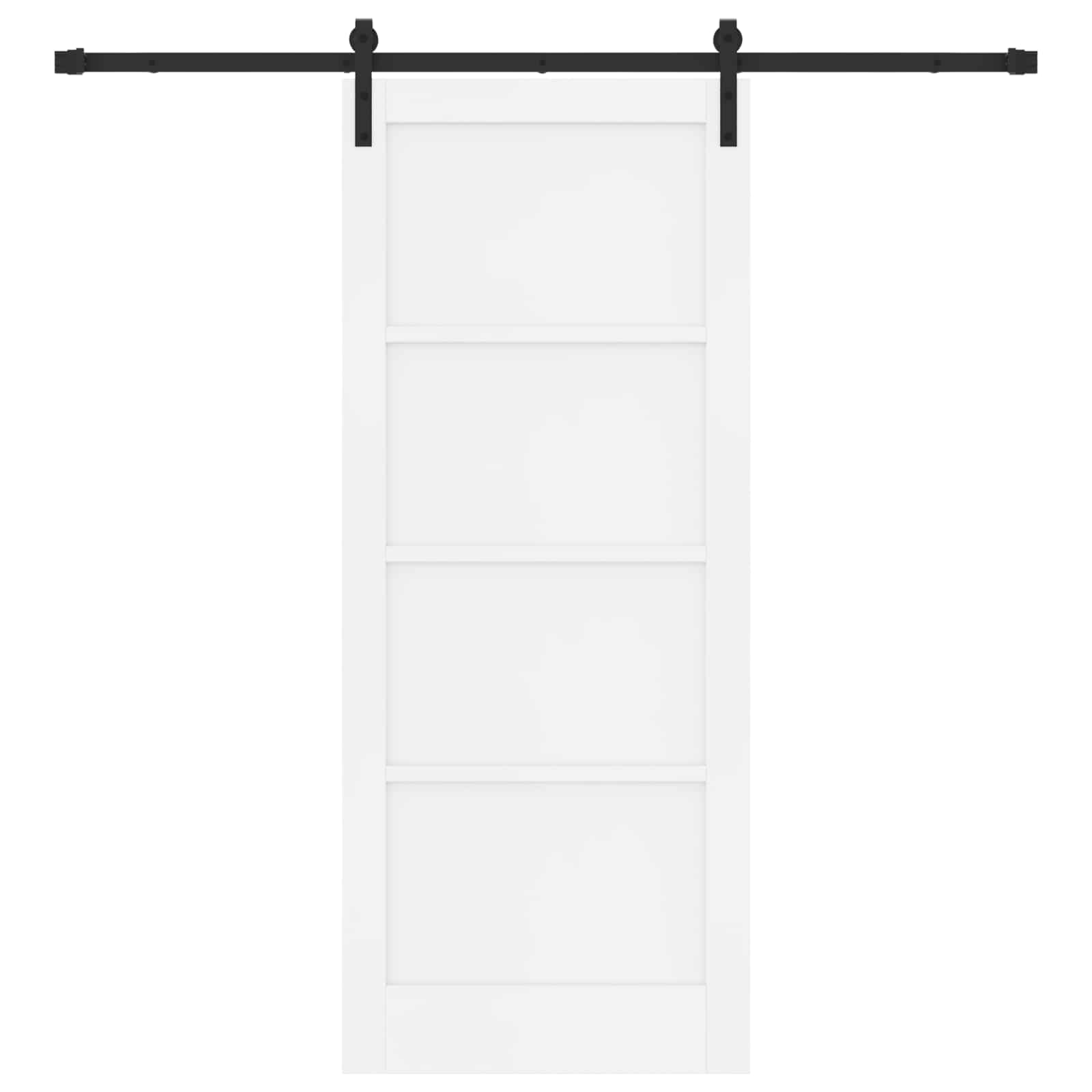 Klizna vrata Bijela i crna 83 x 202 cm Masivna borovina