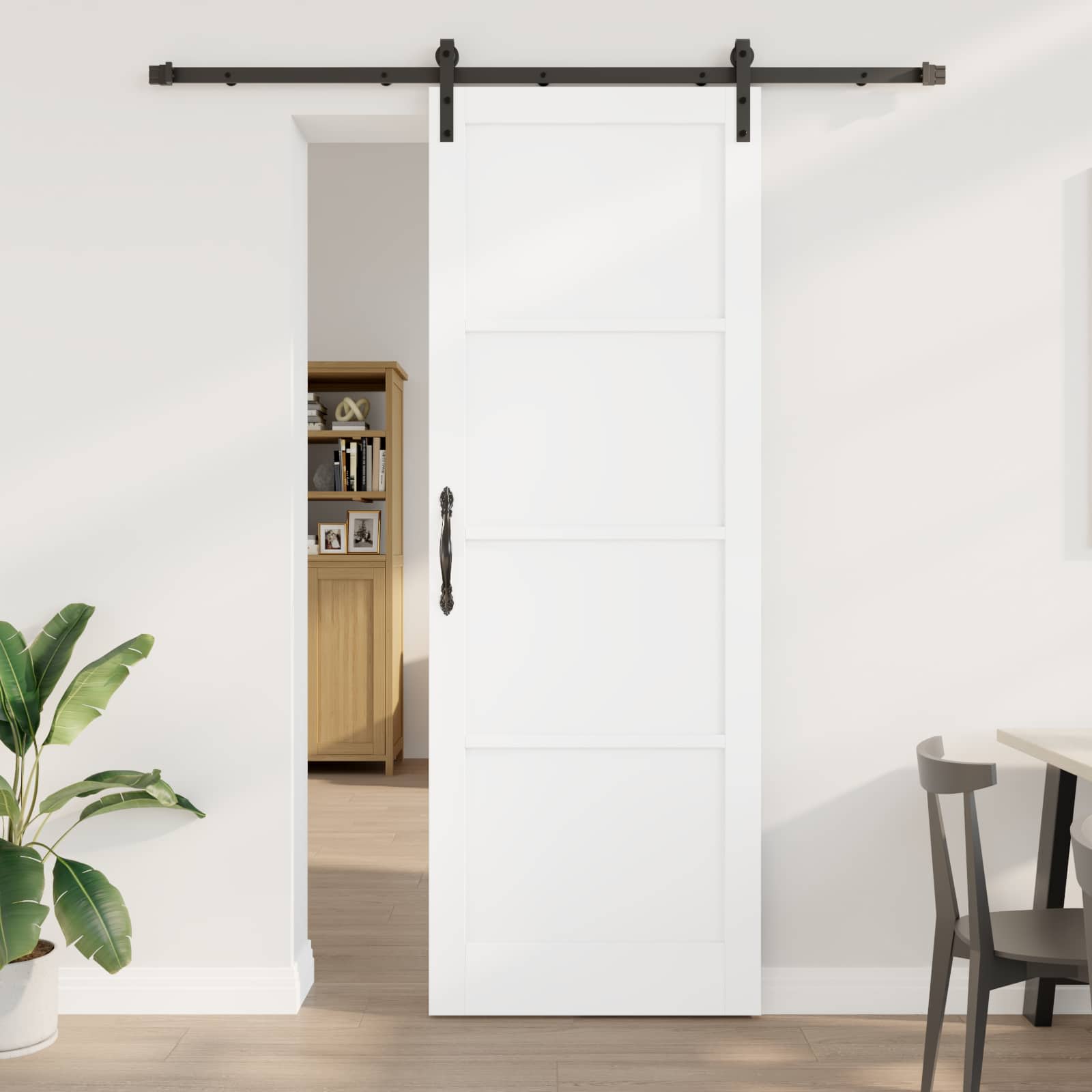 Klizna vrata Bijela i crna 83 x 232 cm Masivna borovina