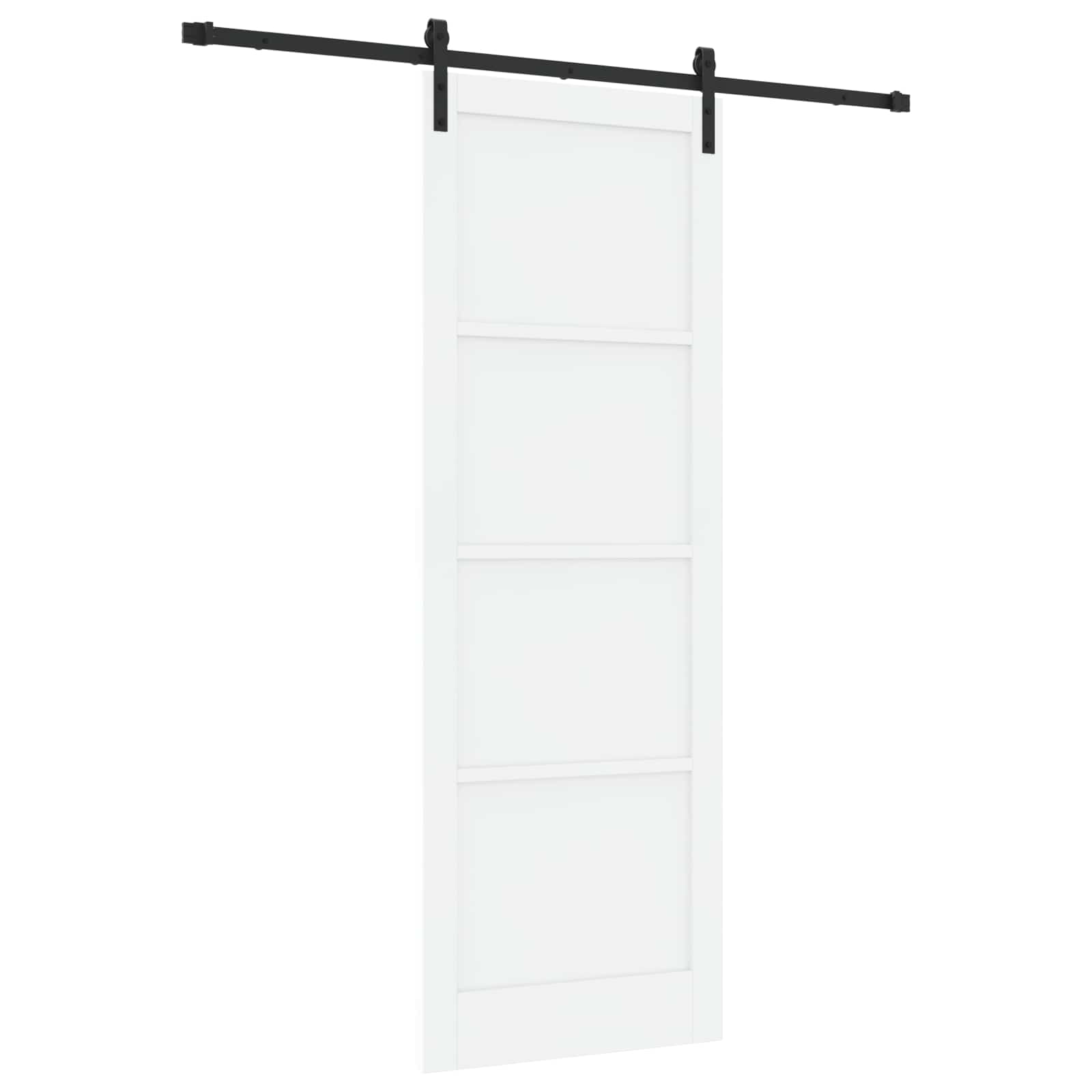 Klizna vrata Bijela i crna 83 x 232 cm Masivna borovina